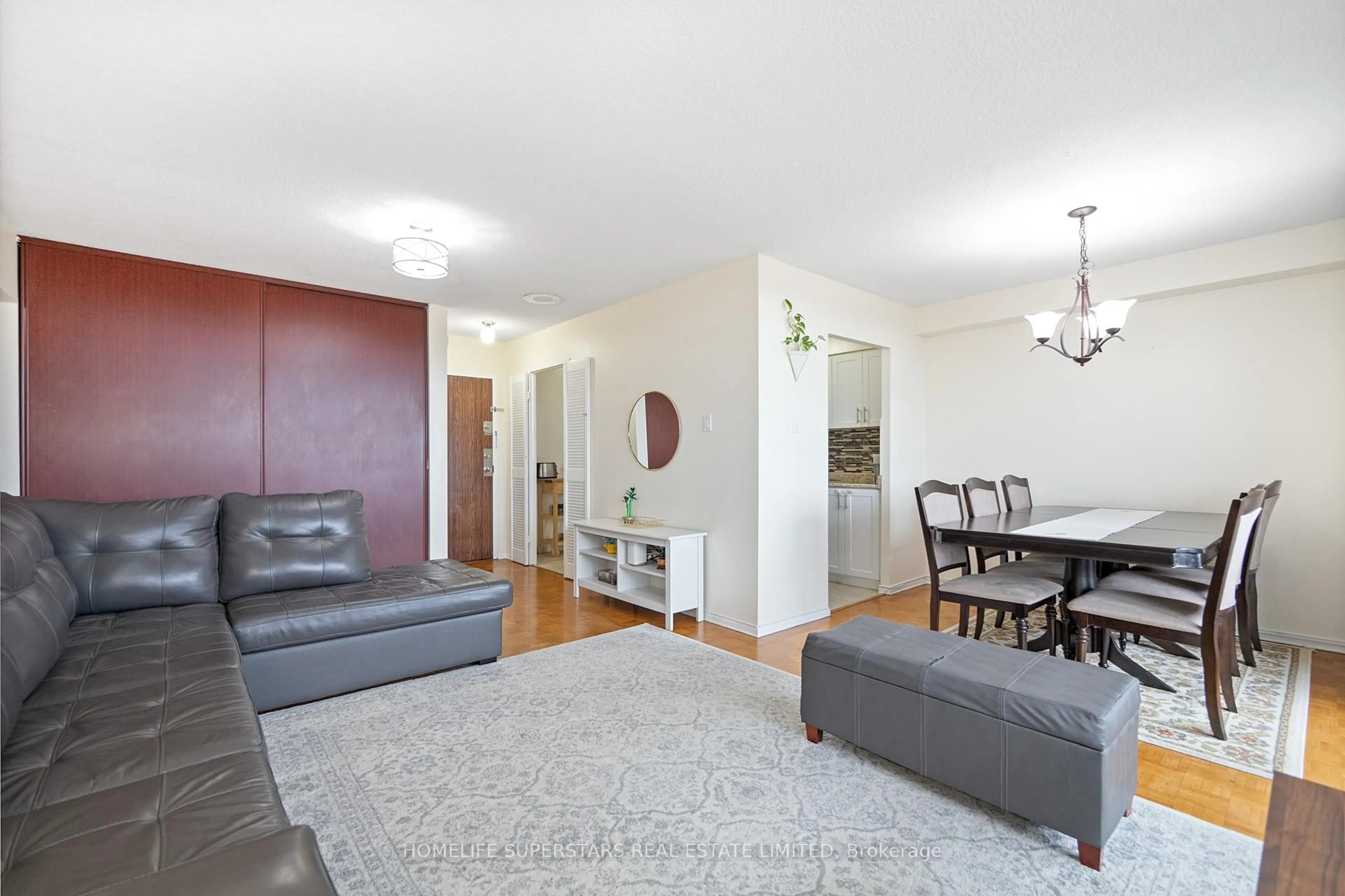 Living room with furniture, unknown for 301 Prudential Dr #409, Toronto Ontario M1P 4V3
