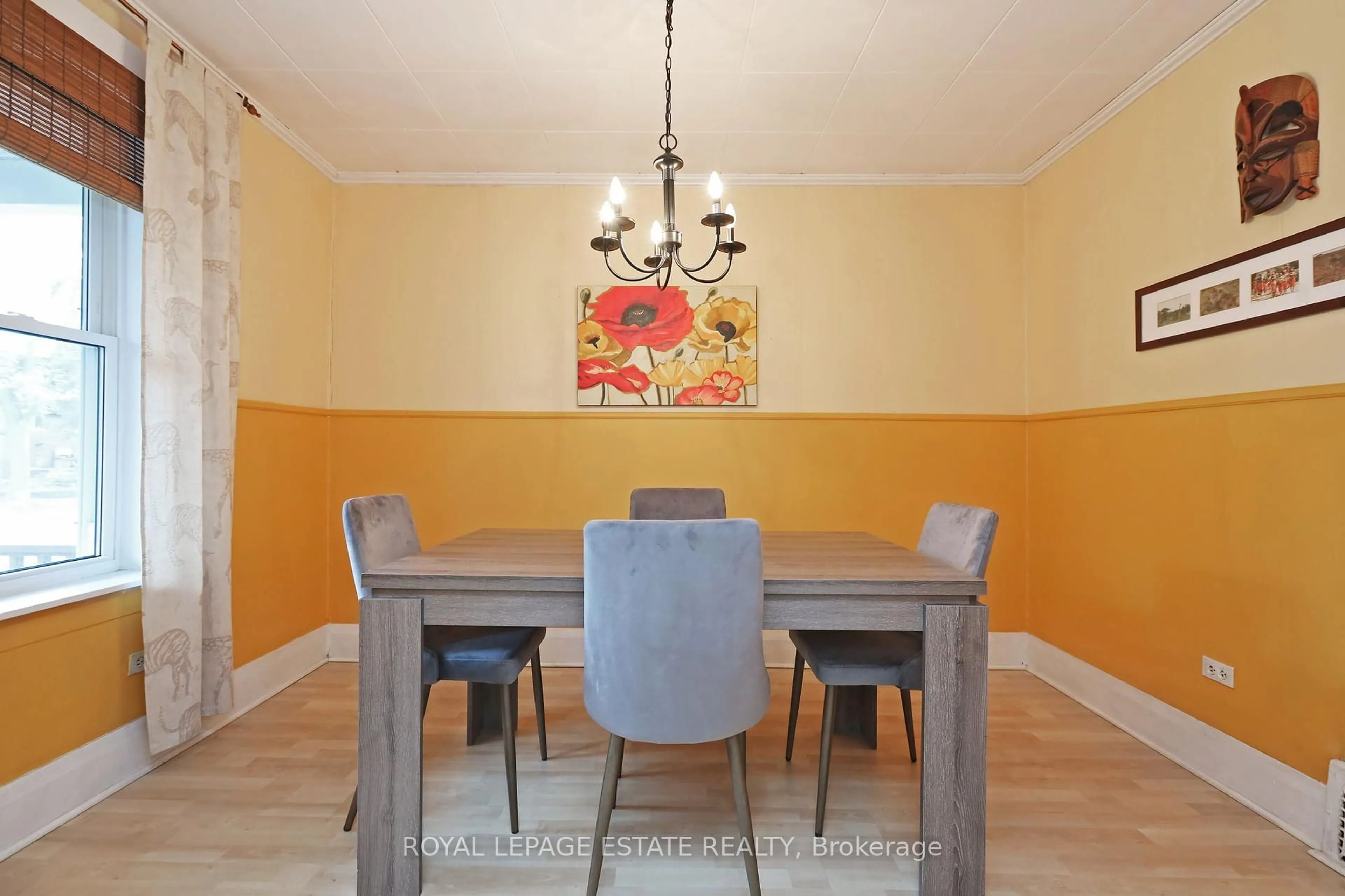Dining room, wood/laminate floor for 56 Balfour Ave, Toronto Ontario M4C 1T6