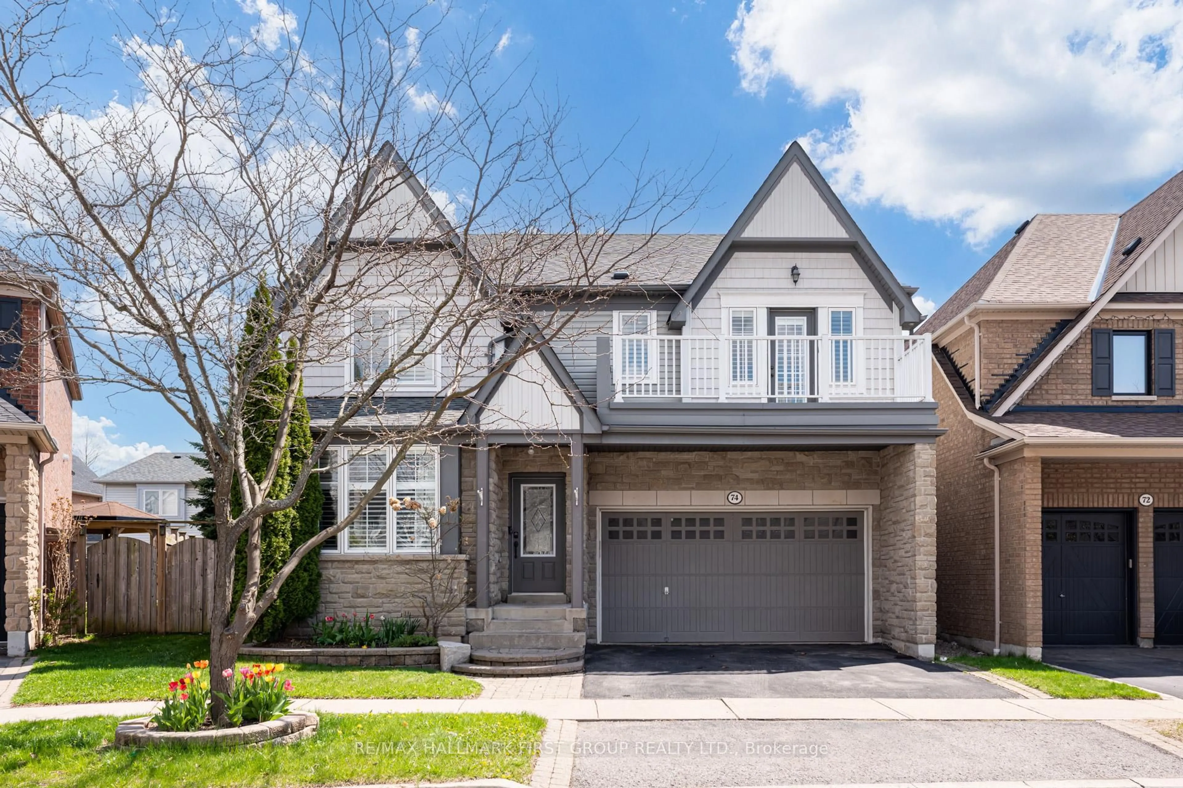 Home with brick exterior material, street for 74 Brandwood Sq, Ajax Ontario L1Z 2B9