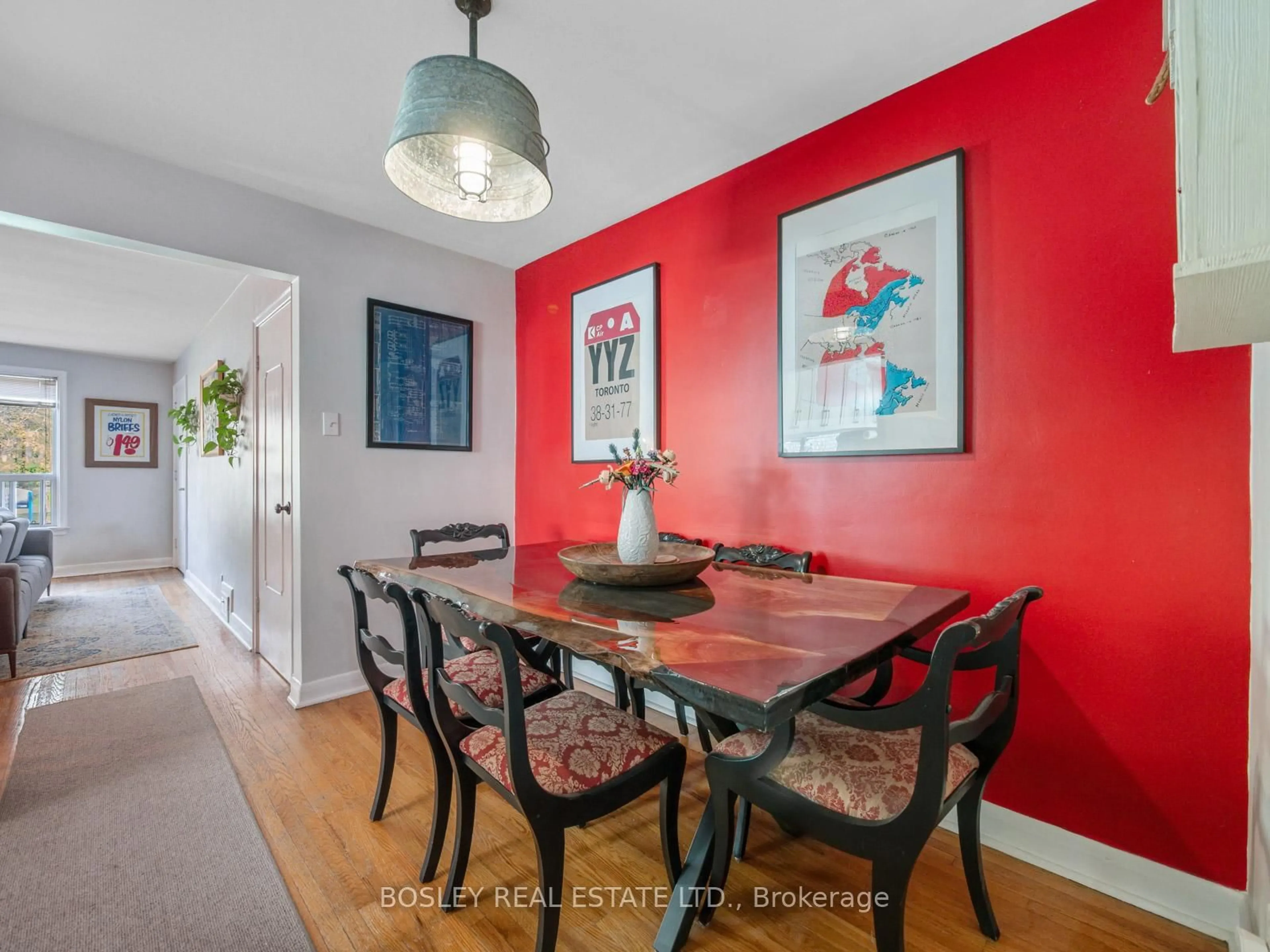 Dining room, wood/laminate floor for 9 Love Cres, Toronto Ontario M4E 1V6