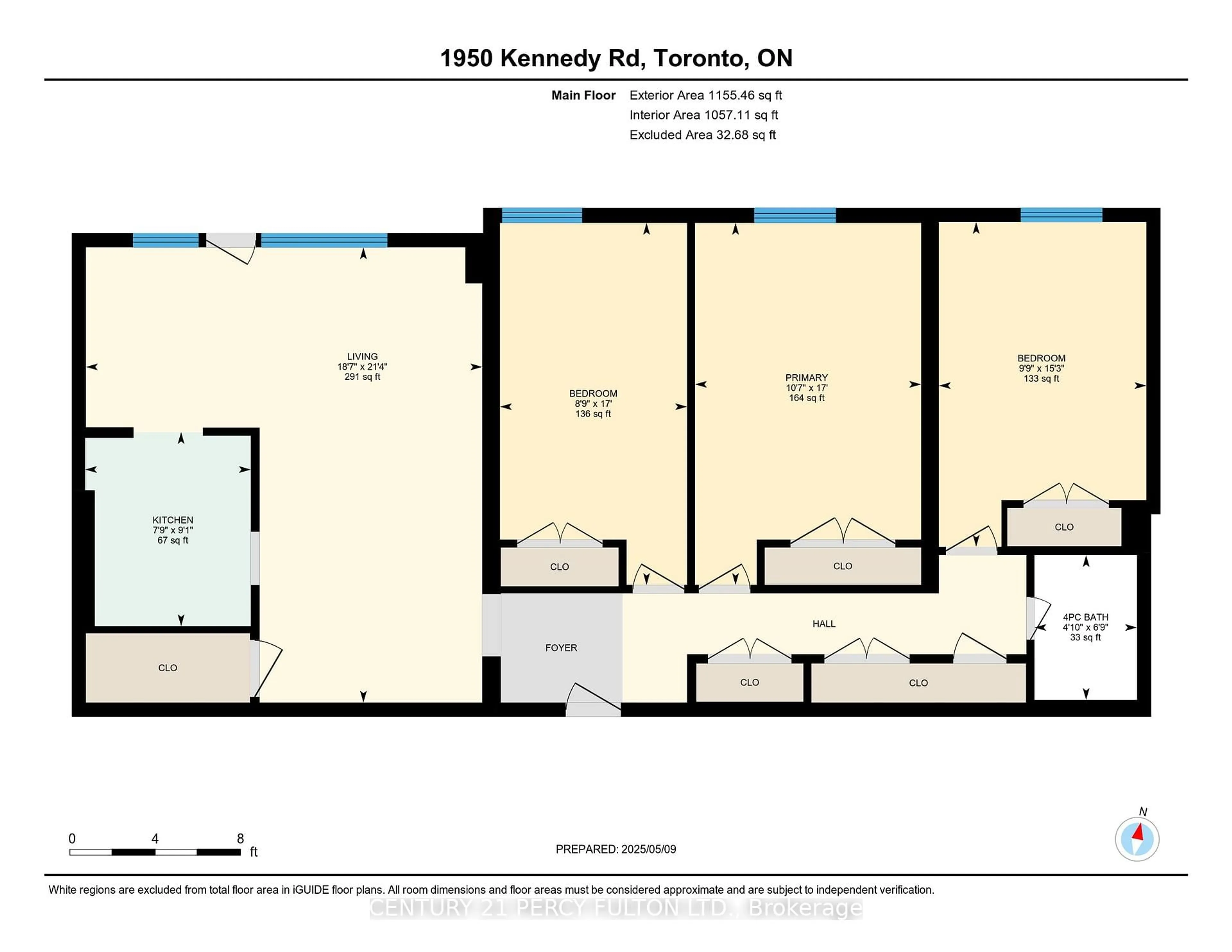 Floor plan for 1950 Kennedy Rd #1509, Toronto Ontario M1P 4S9