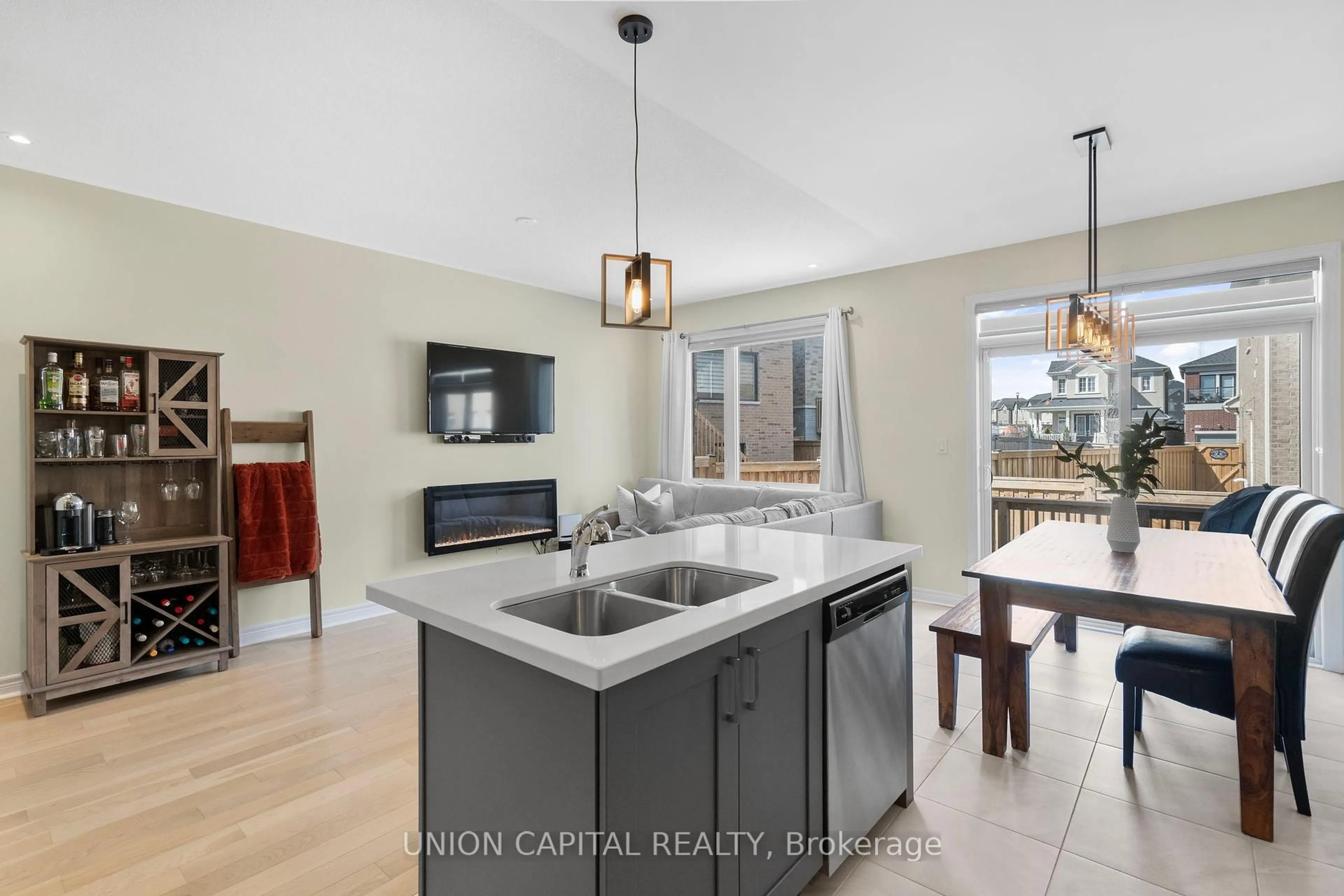 Open concept kitchen, ceramic/tile floor for 1150 Drawstring Lane, Pickering Ontario L1X 0G7