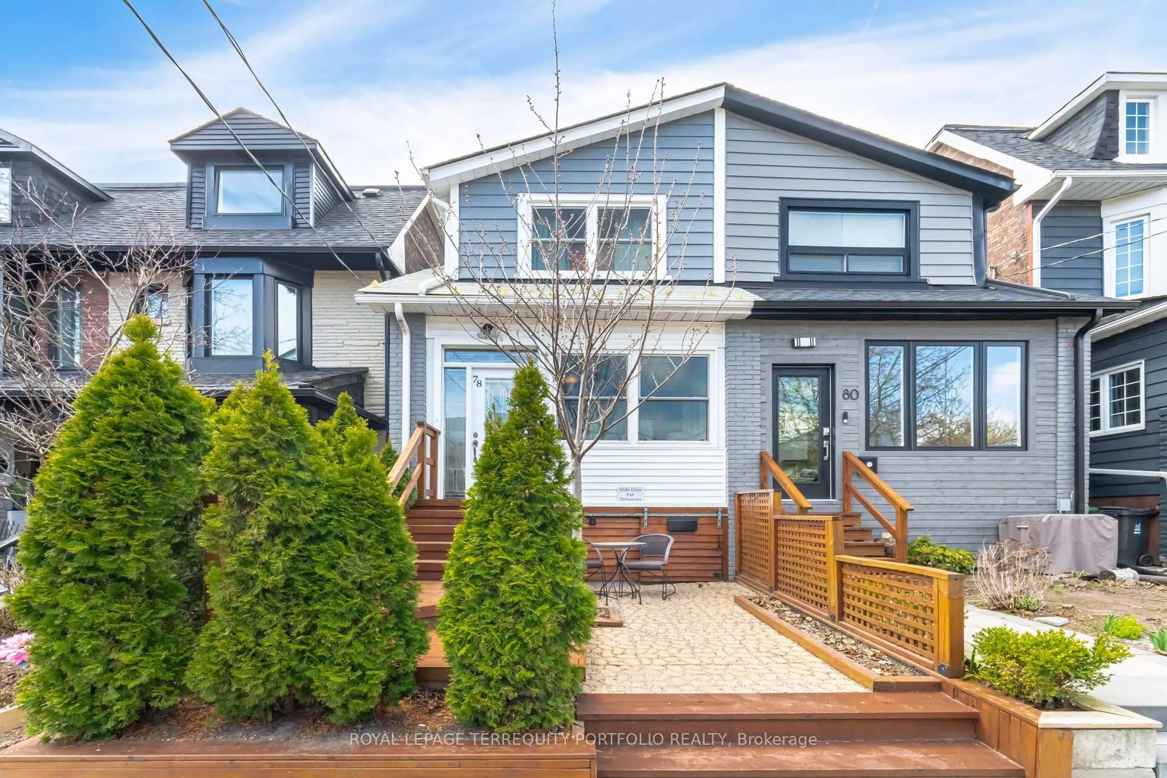 Home with vinyl exterior material, street for 78 Alton Ave, Toronto Ontario M4L 2M2