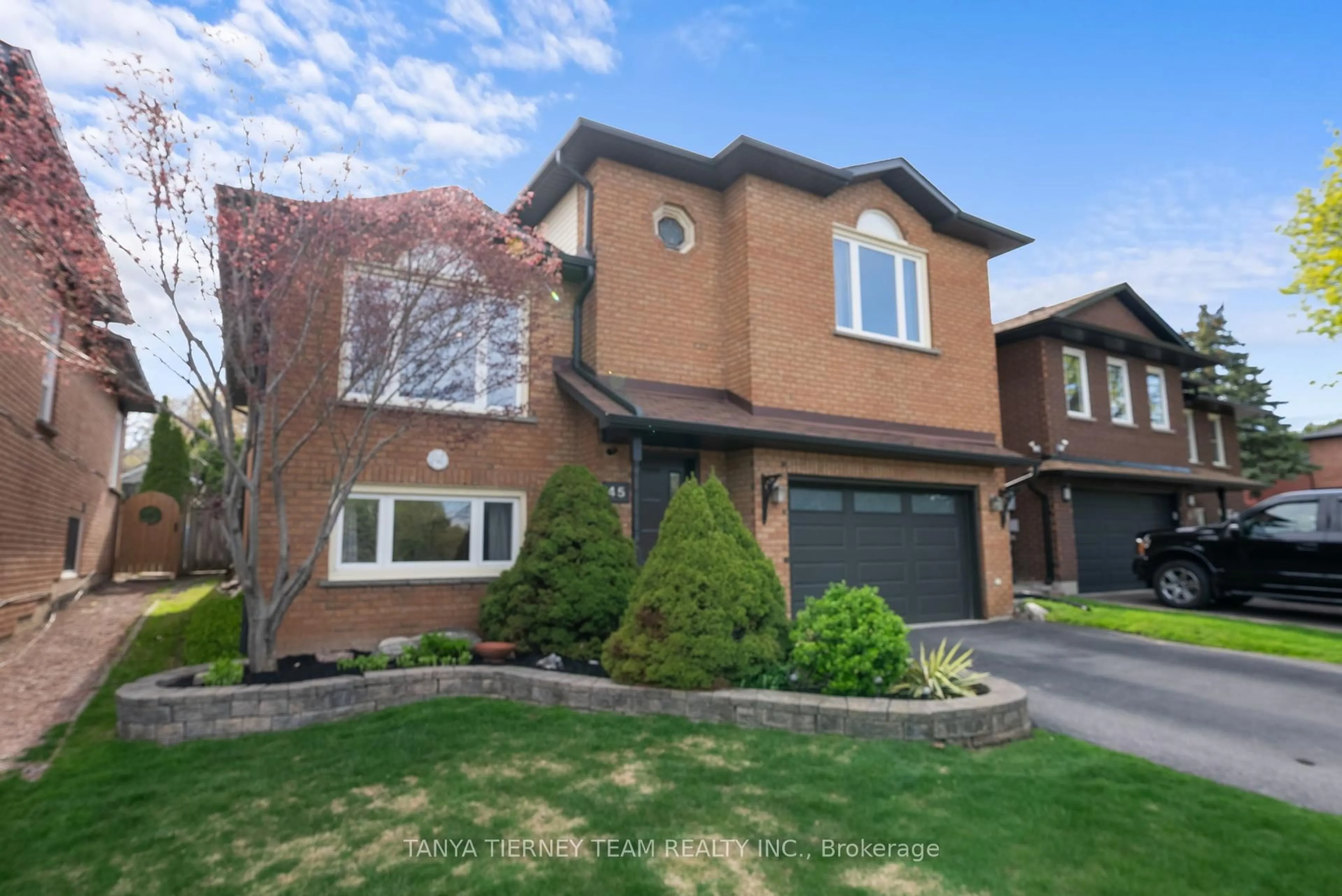 Home with brick exterior material, street for 45 Limestone Cres, Whitby Ontario L1N 8P2