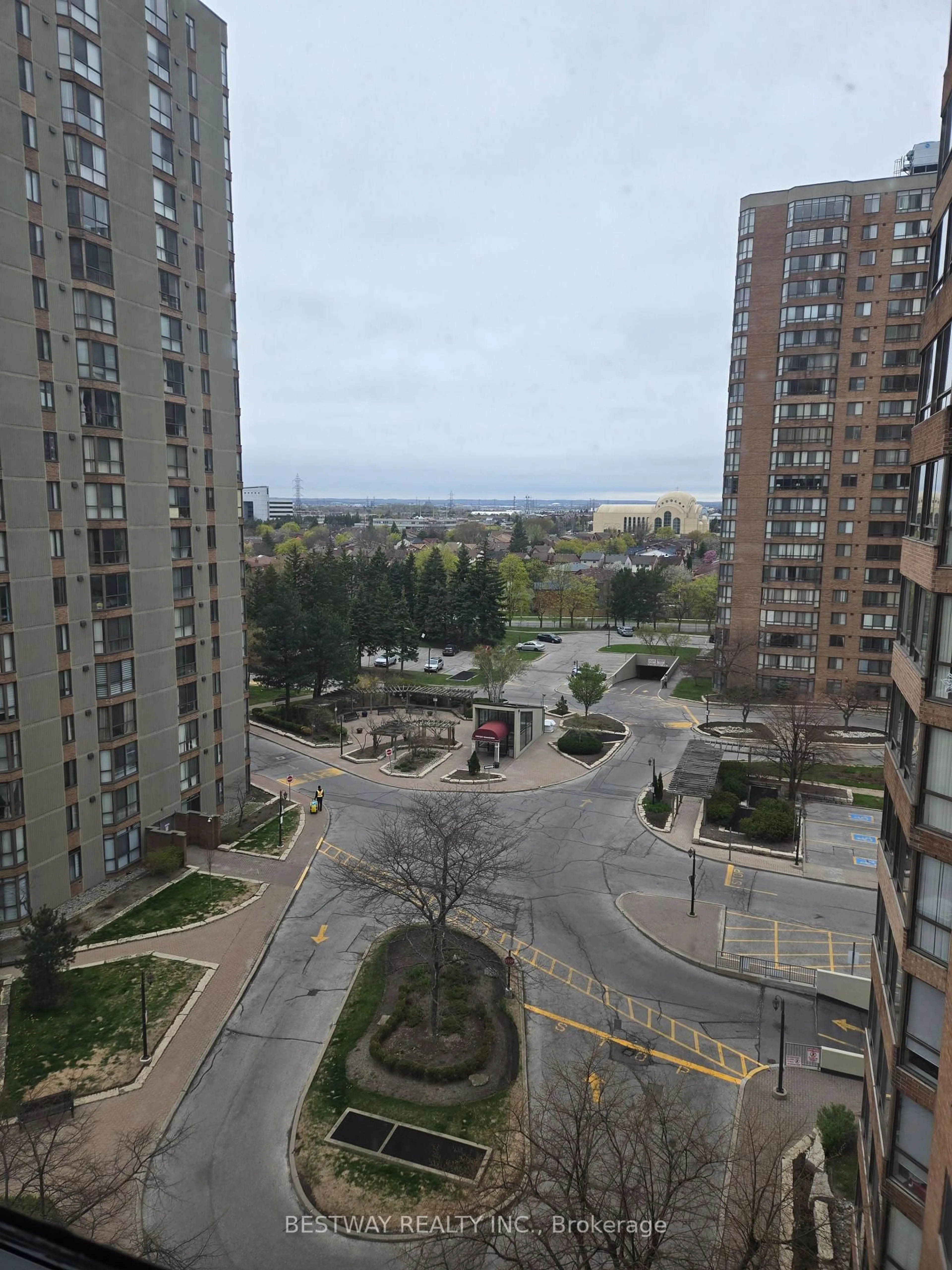 A pic from outside/outdoor area/front of a property/back of a property/a pic from drone, city buildings view from balcony for 75 Bamburgh Circ #928, Toronto Ontario M1W 3W1