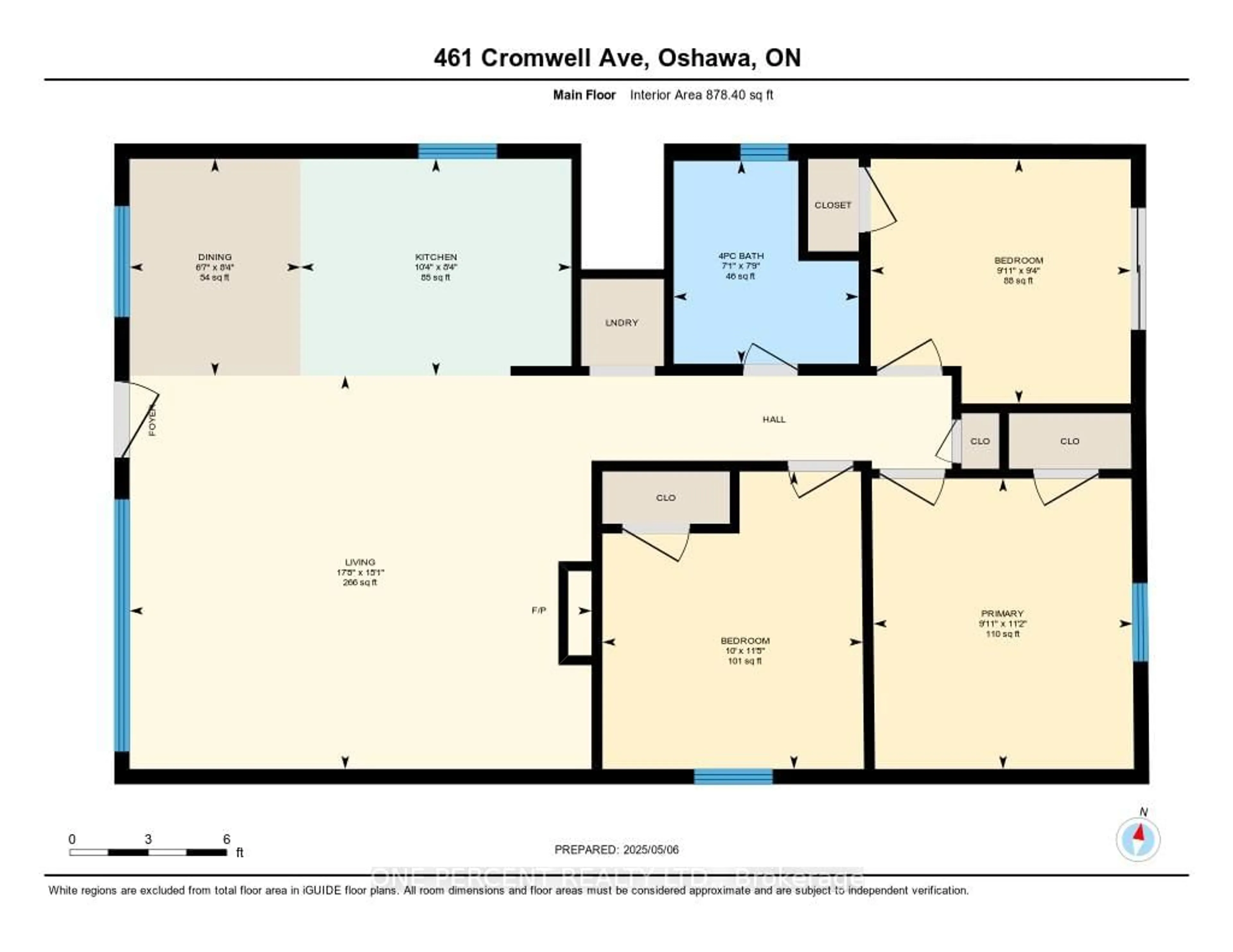 Floor plan for 461 CROMWELL Ave, Oshawa Ontario L1J 4V3