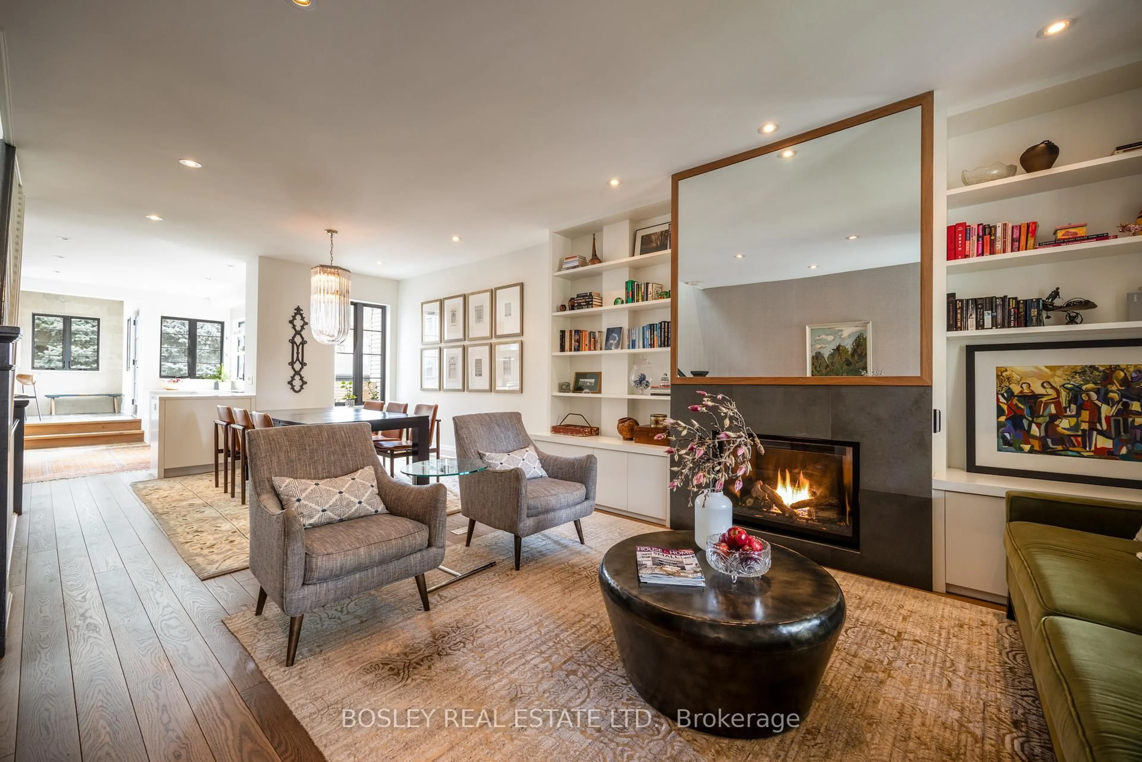 Living room with furniture, wood/laminate floor for 17 Fenwick Ave, Toronto Ontario M4K 3H2