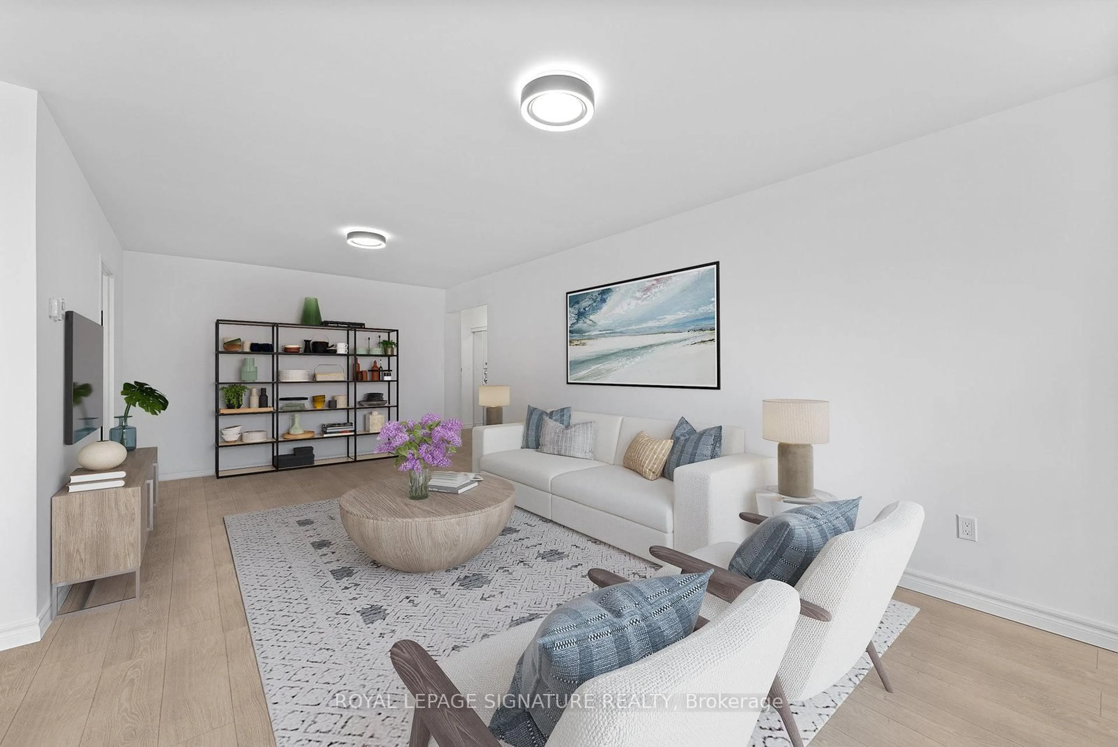 Living room with furniture, unknown for 3 Massey Sq #1806, Toronto Ontario M4C 5L5