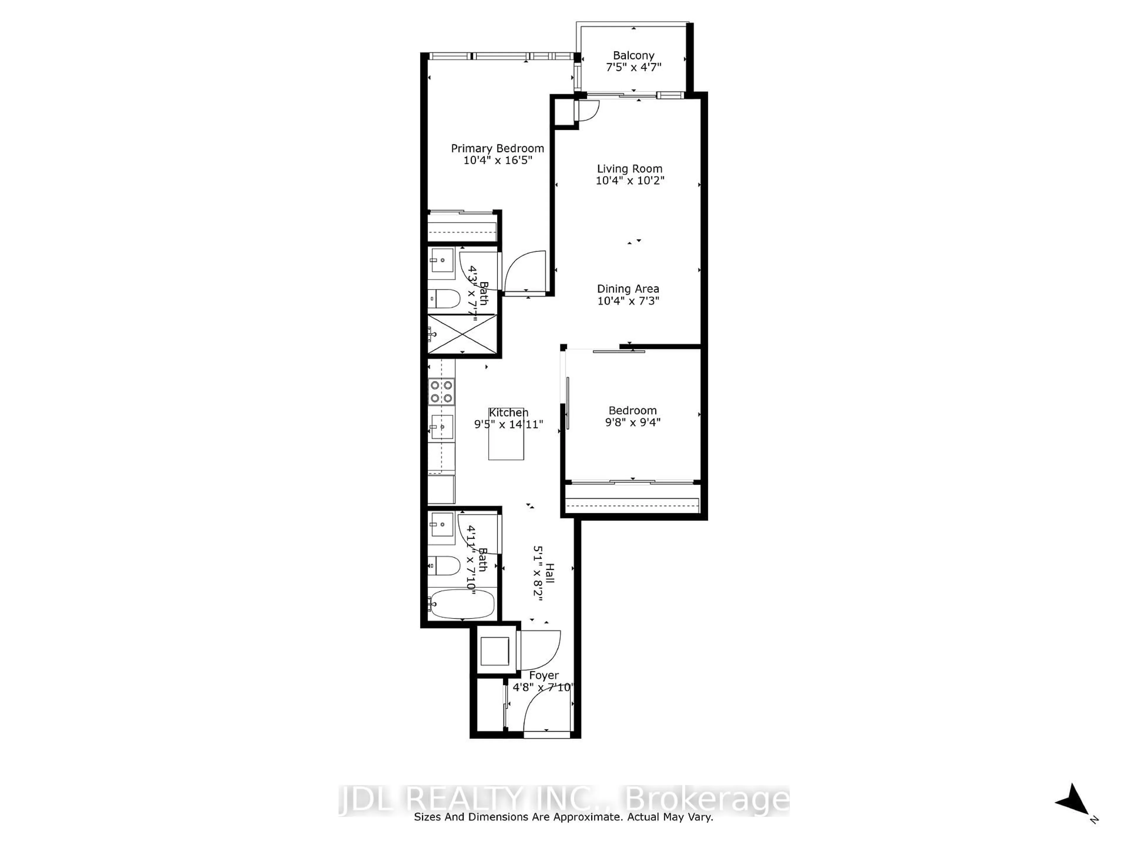 Floor plan for 2055 Danforth Ave #301, Toronto Ontario M4C 1J8
