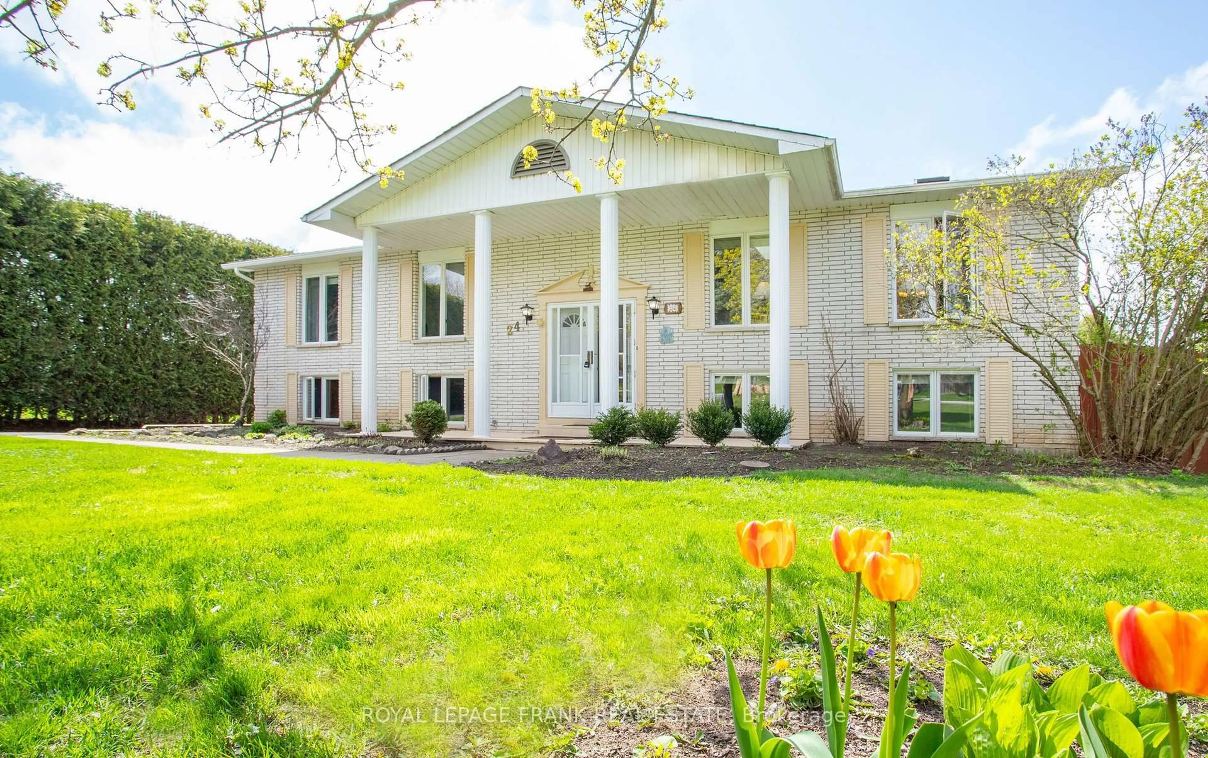 Home with vinyl exterior material, street for 24 Pearl Dr, Scugog Ontario L0C 1B0