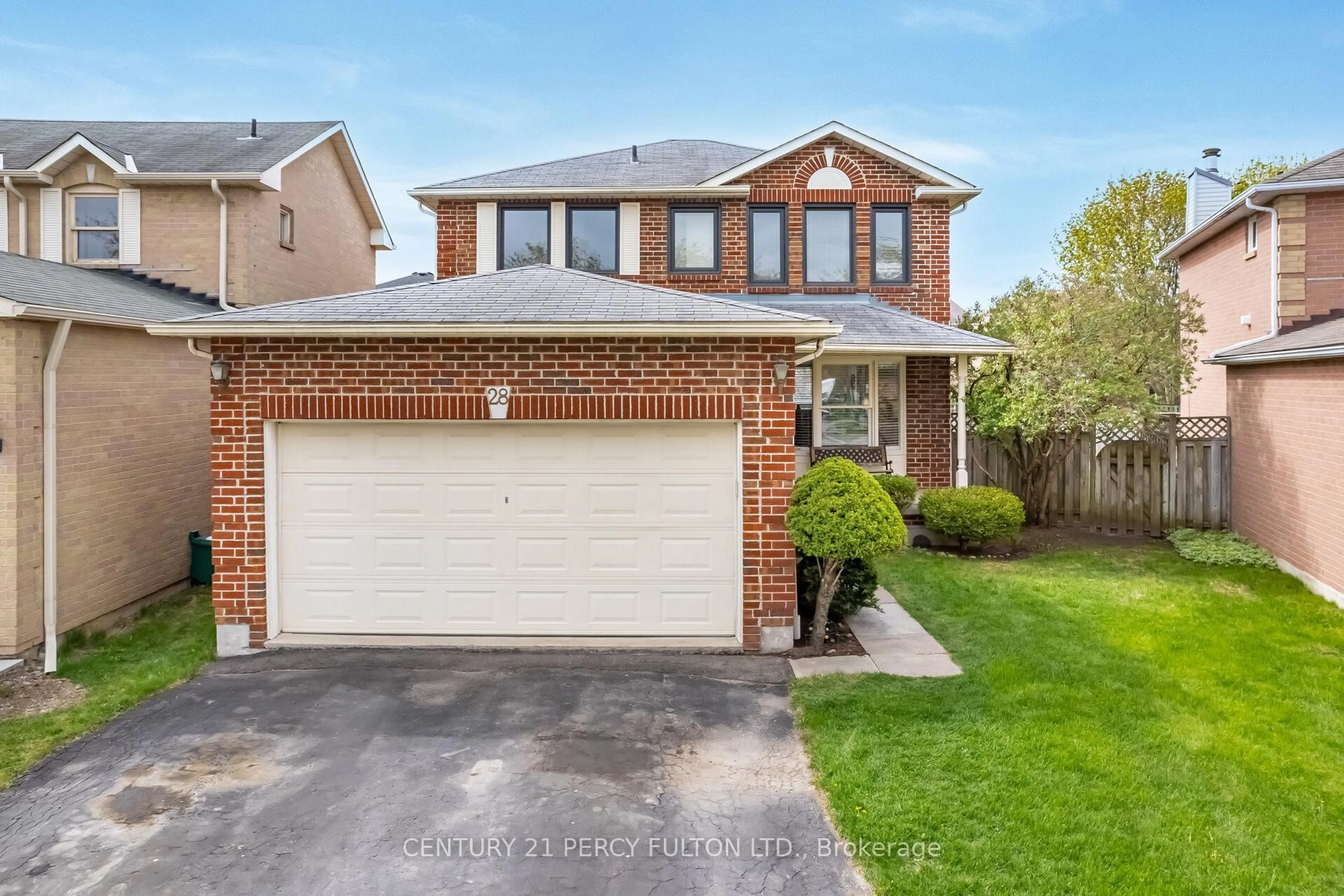 Home with brick exterior material, street for 28 Noake Cres, Ajax Ontario L1T 3L4