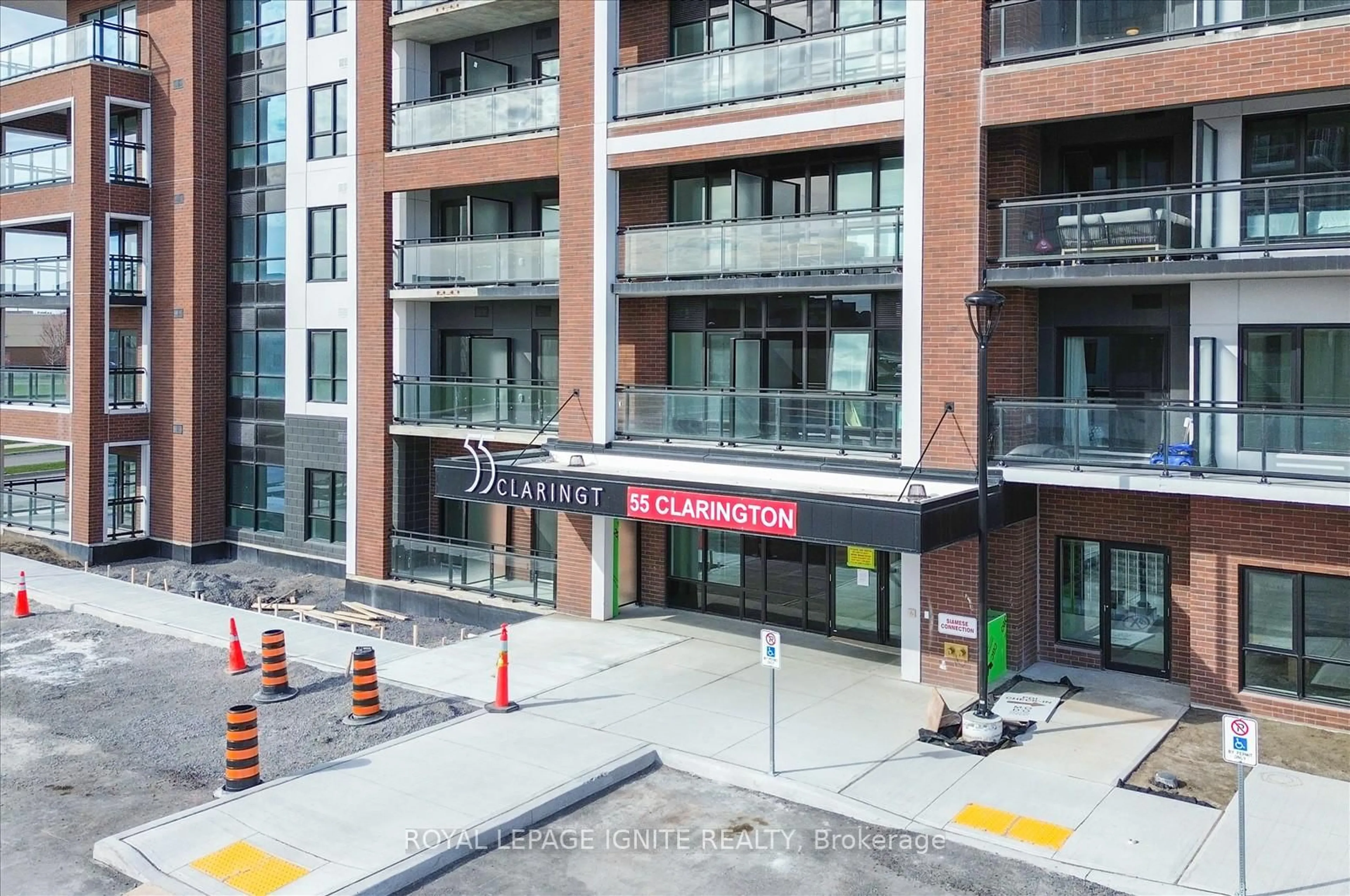 A pic from outside/outdoor area/front of a property/back of a property/a pic from drone, street for 55 Clarington Blvd #410, Clarington Ontario L1C 7J4