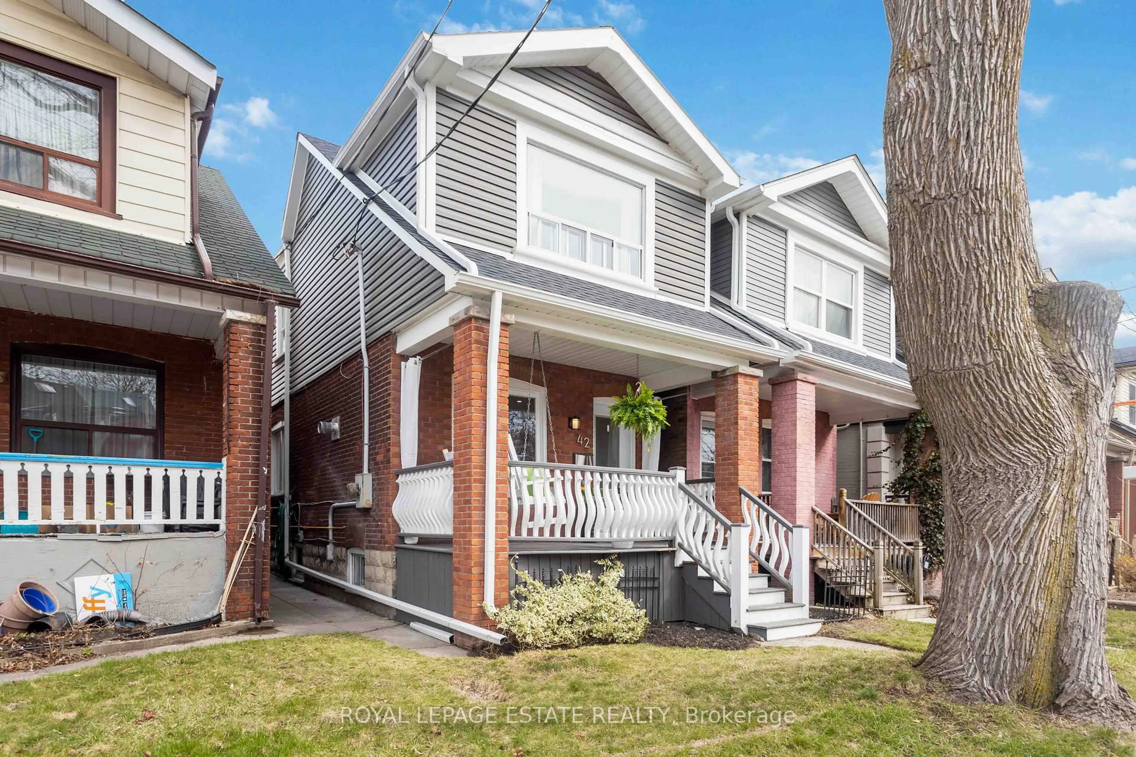 Home with brick exterior material, street for 42 Chatham Ave, Toronto Ontario M4J 1K6