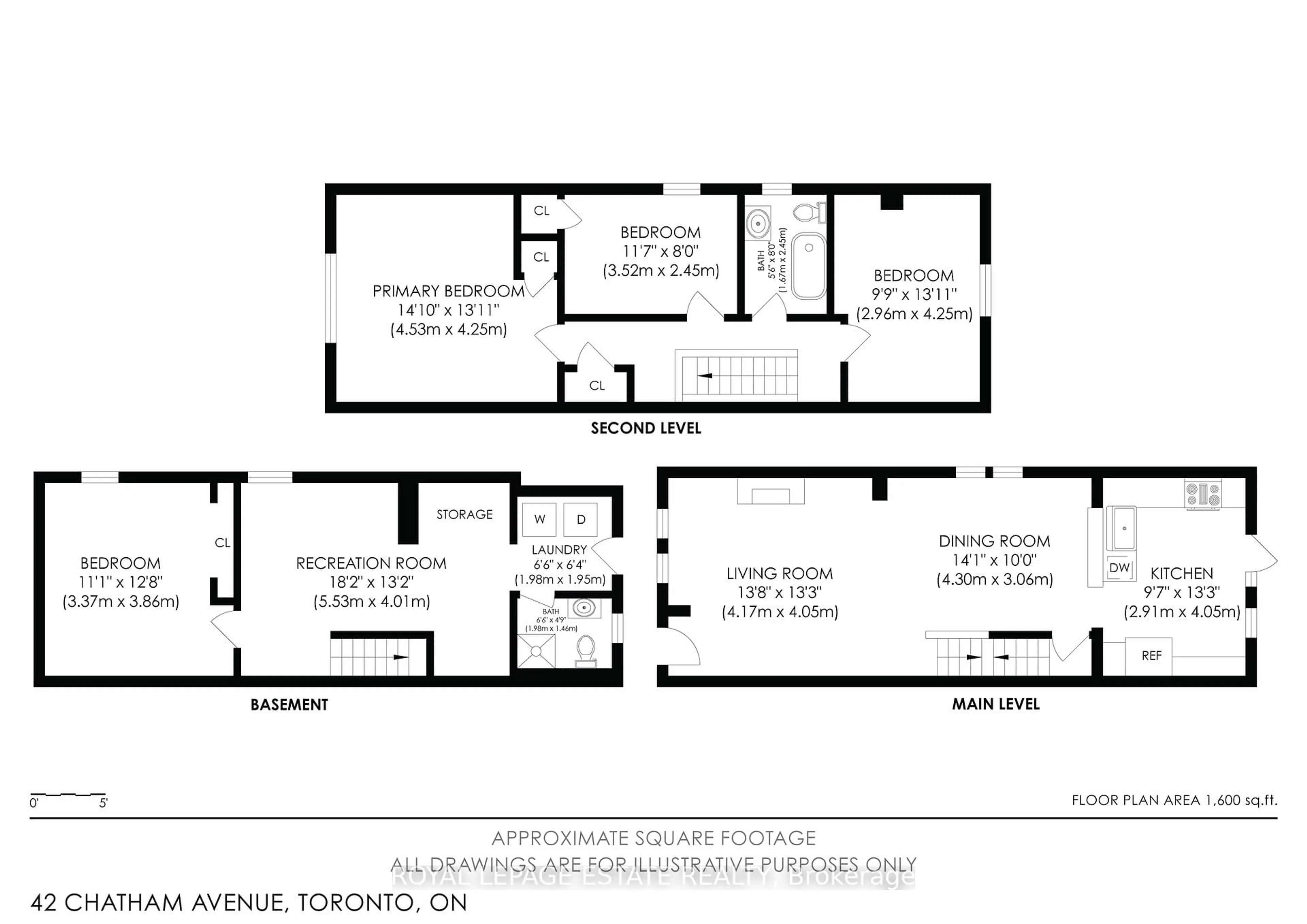 Floor plan for 42 Chatham Ave, Toronto Ontario M4J 1K6