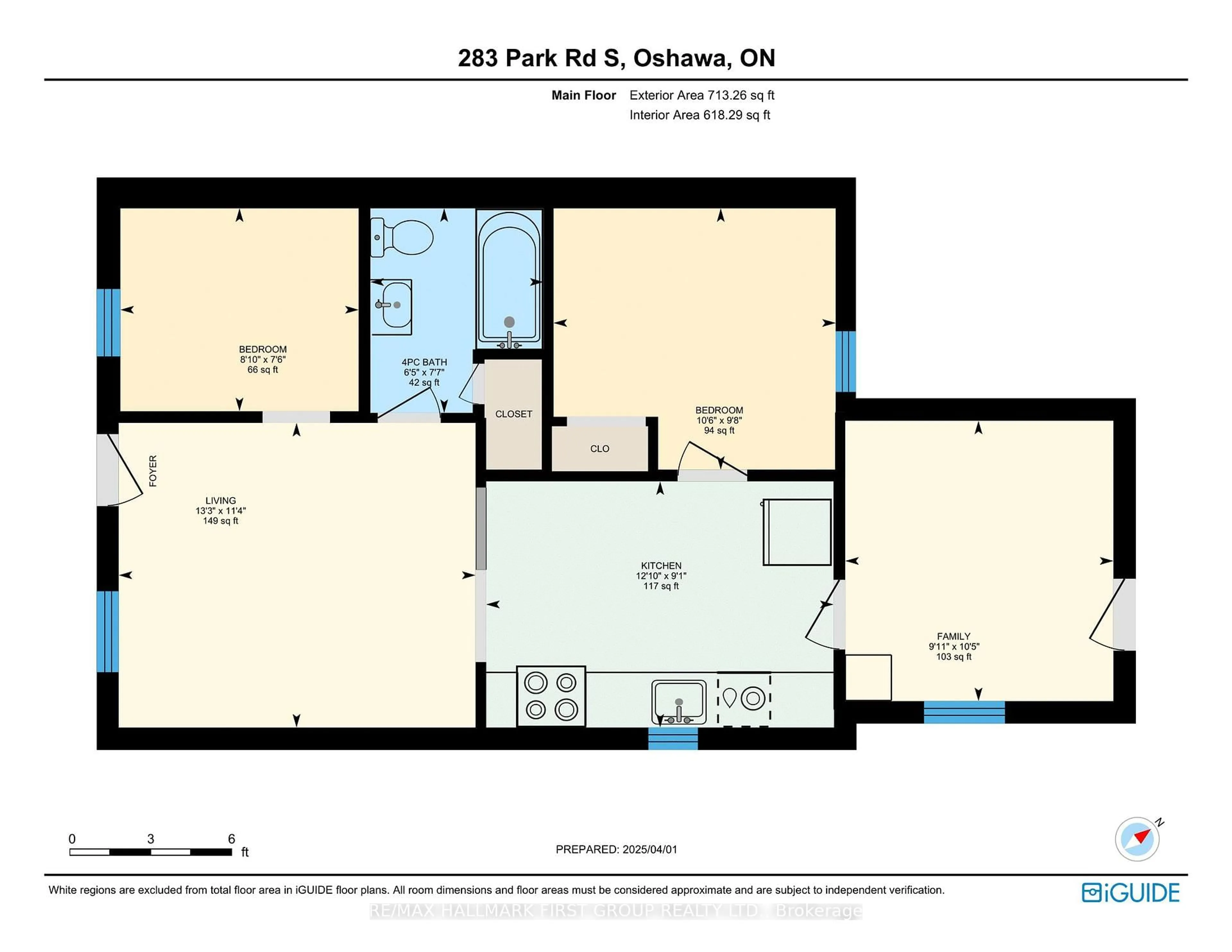 Floor plan for 283 Park Rd, Oshawa Ontario L1J 4H4