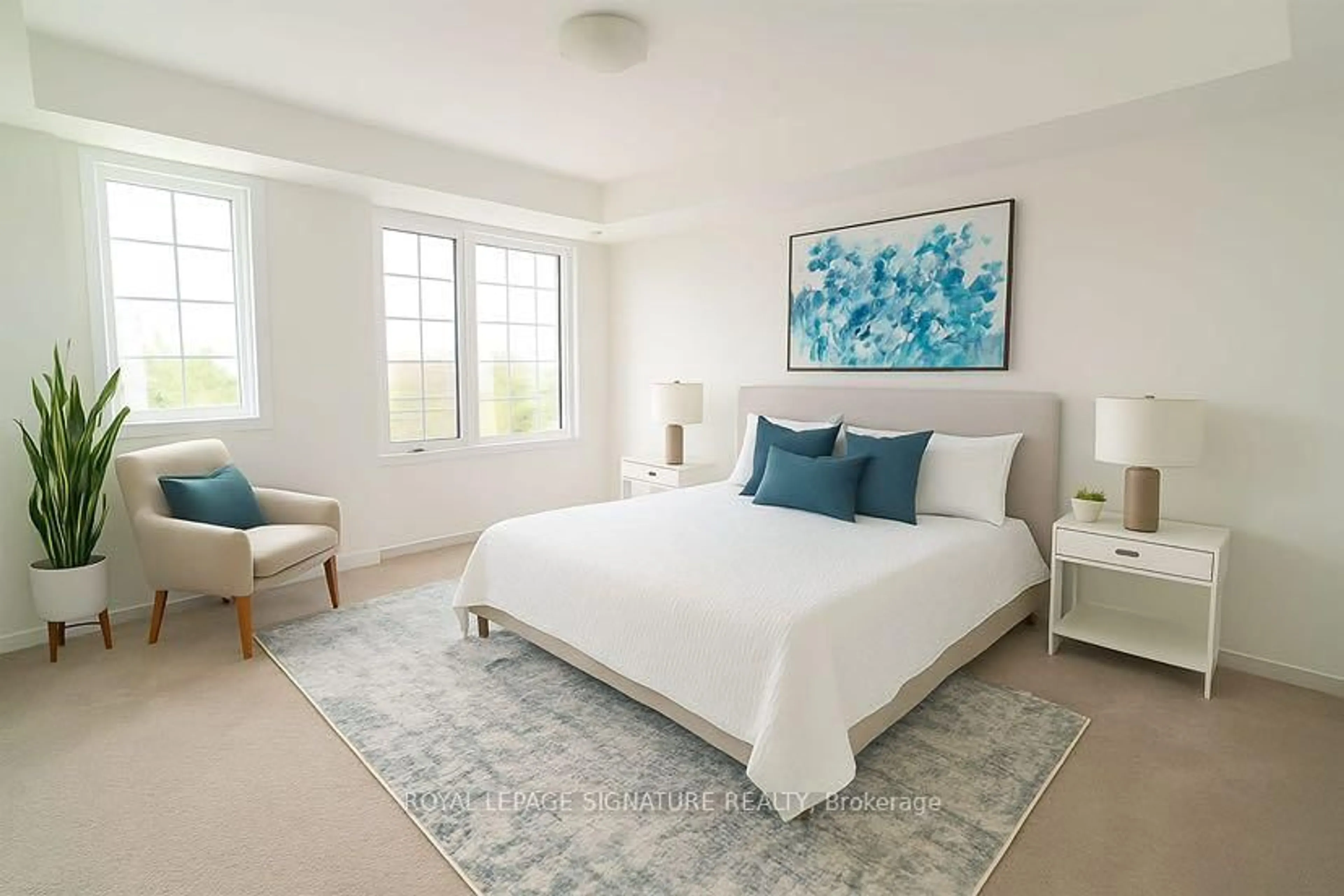 Bedroom with bed, carpet floor for 2336 Chevron Prince Path #330, Oshawa Ontario L1L 0K8