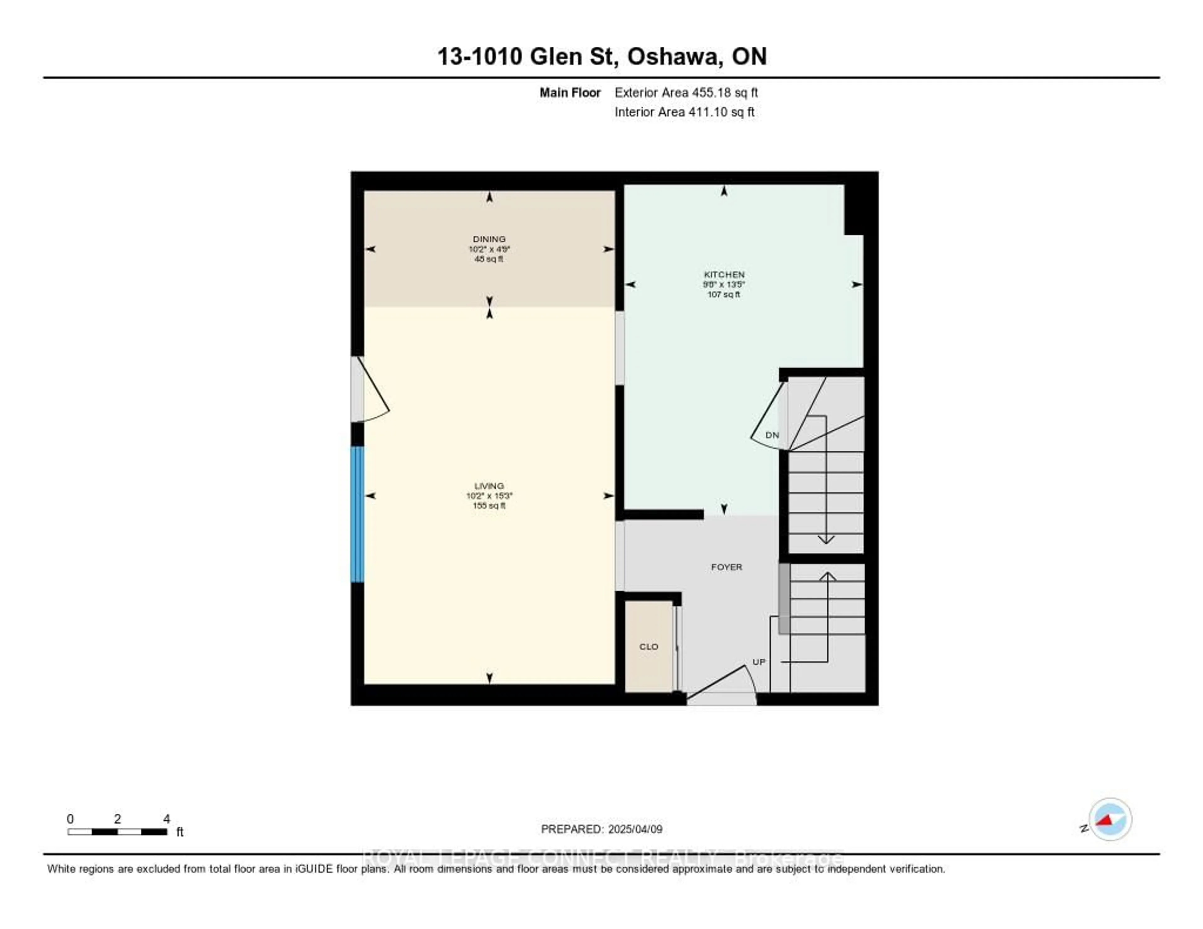Floor plan for 1010 Glen St #13, Oshawa Ontario L1J 6J2