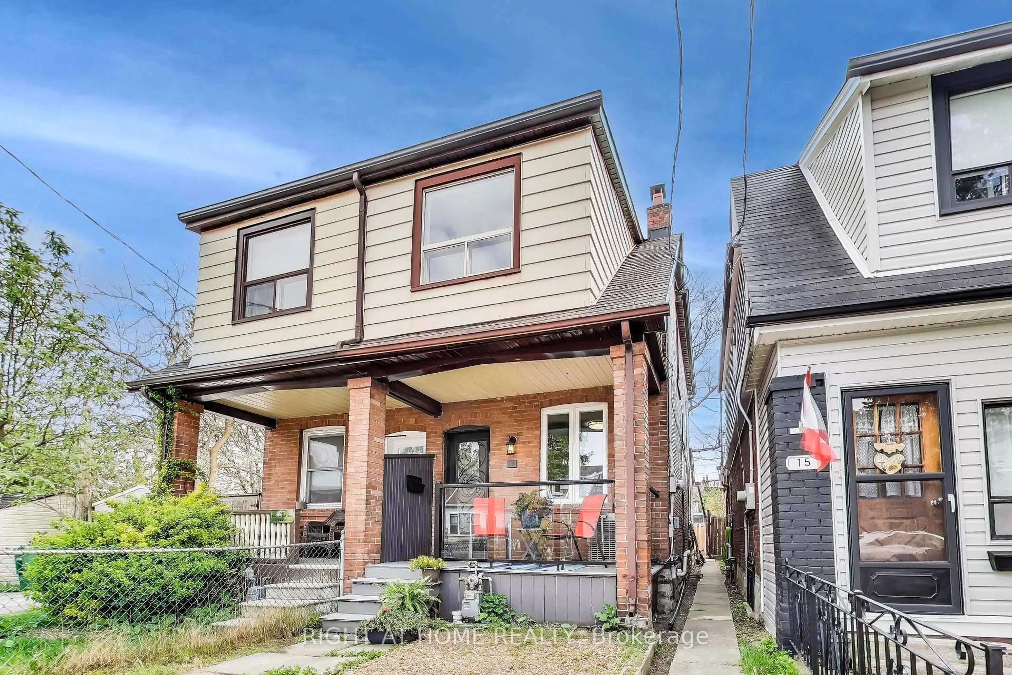 Home with brick exterior material, street for 17 Weymouth Ave, Toronto Ontario M4C 1R6