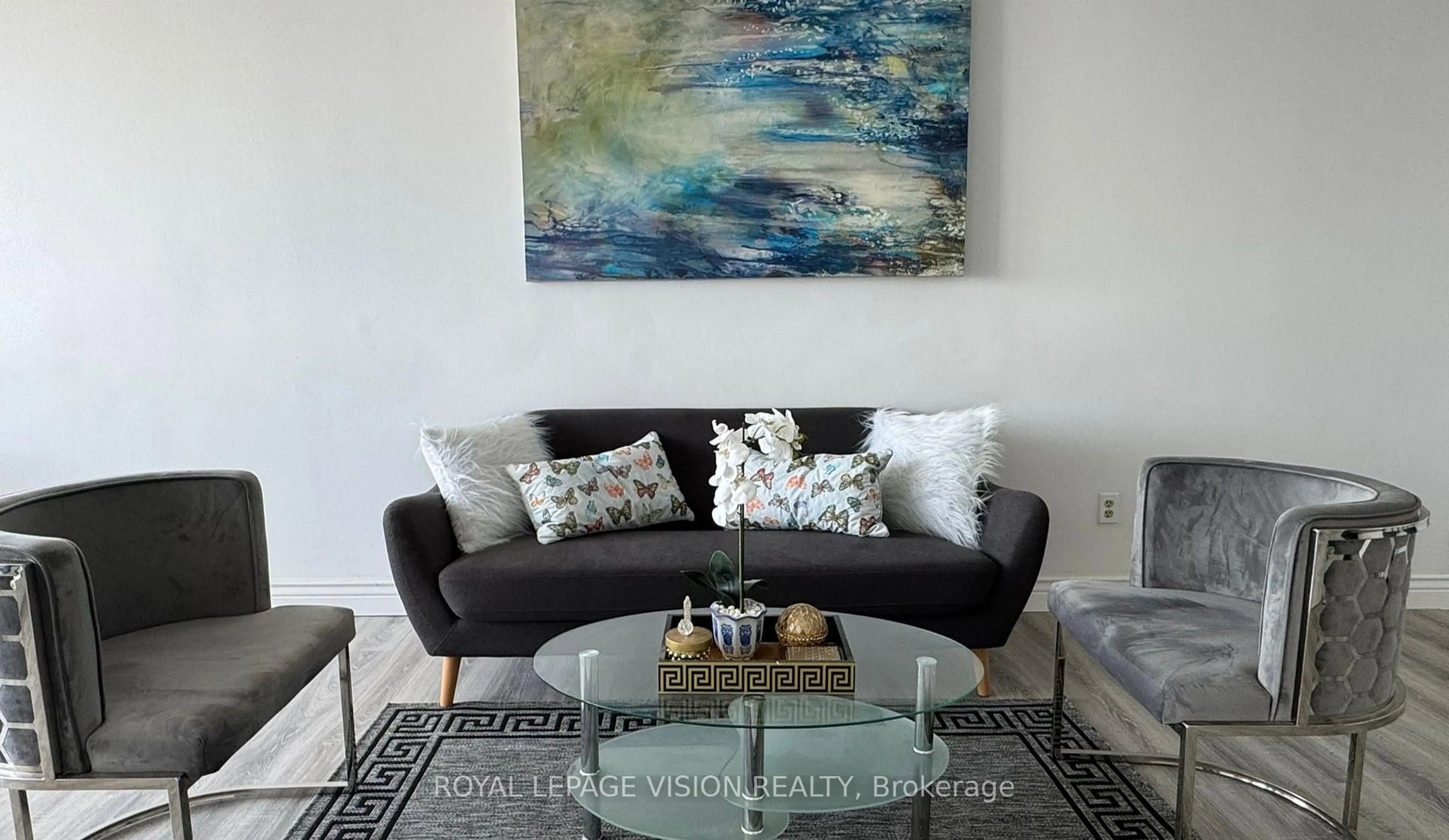 Living room with furniture, unknown for 3 Massey Sq #3605, Toronto Ontario M4C 5L5