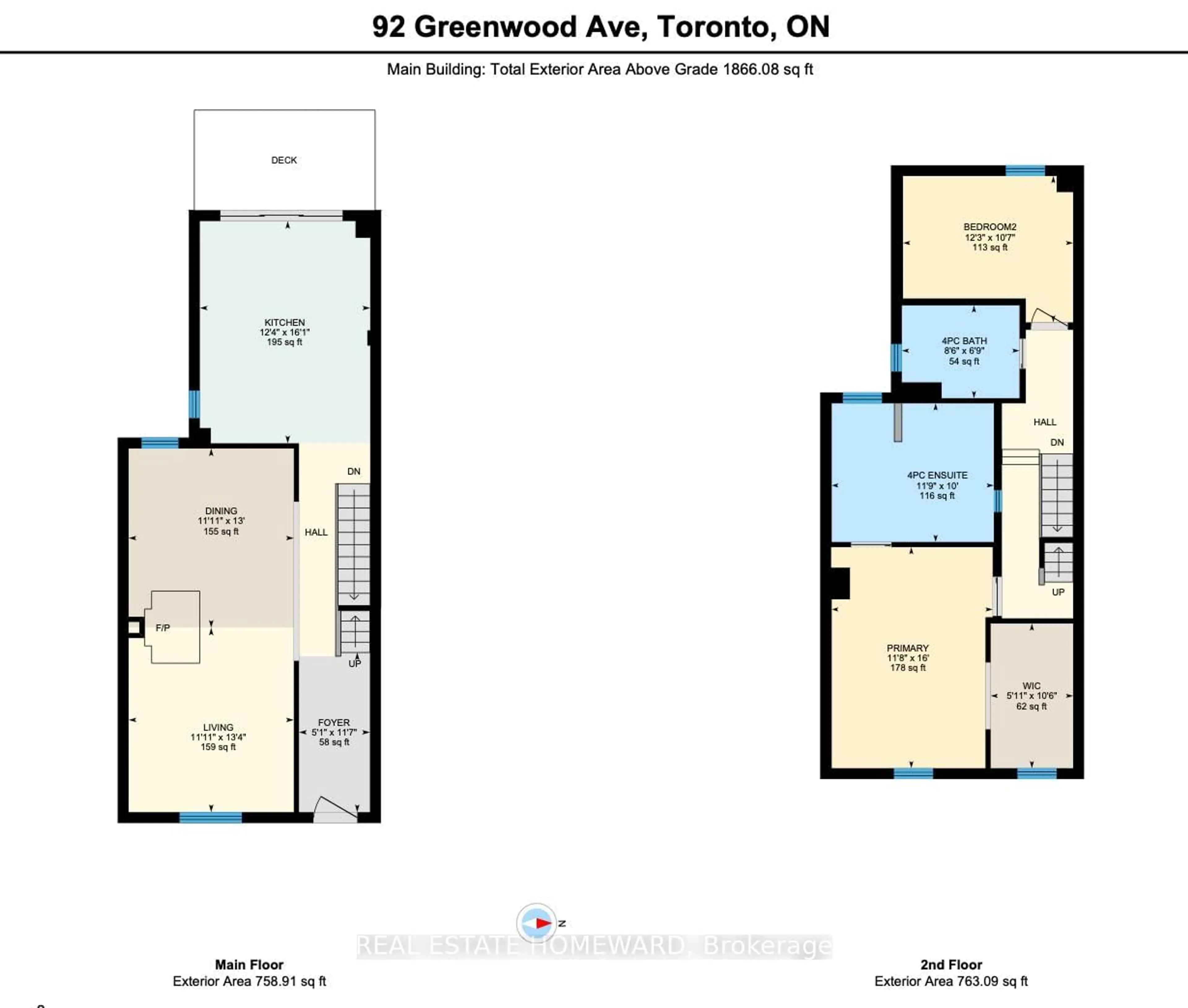 Floor plan for 92 Greenwood Ave, Toronto Ontario M4L 2P6