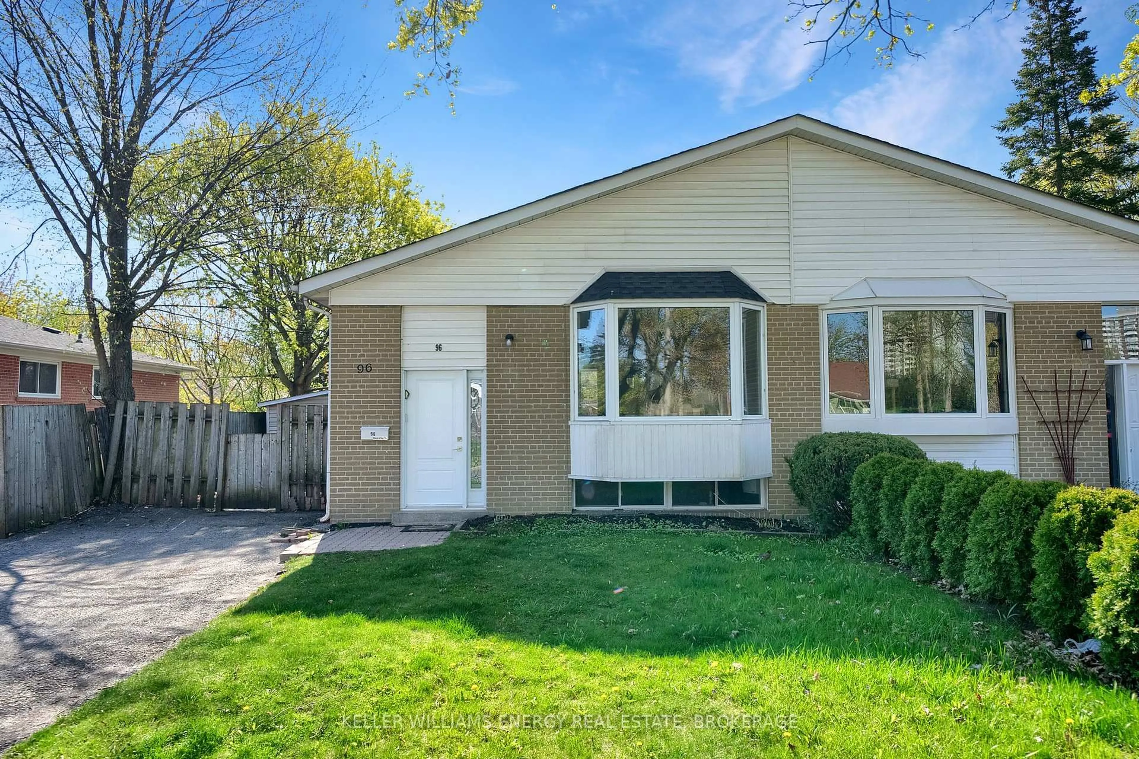 Home with vinyl exterior material, street for 96 Burcher Rd, Ajax Ontario L1S 2R2