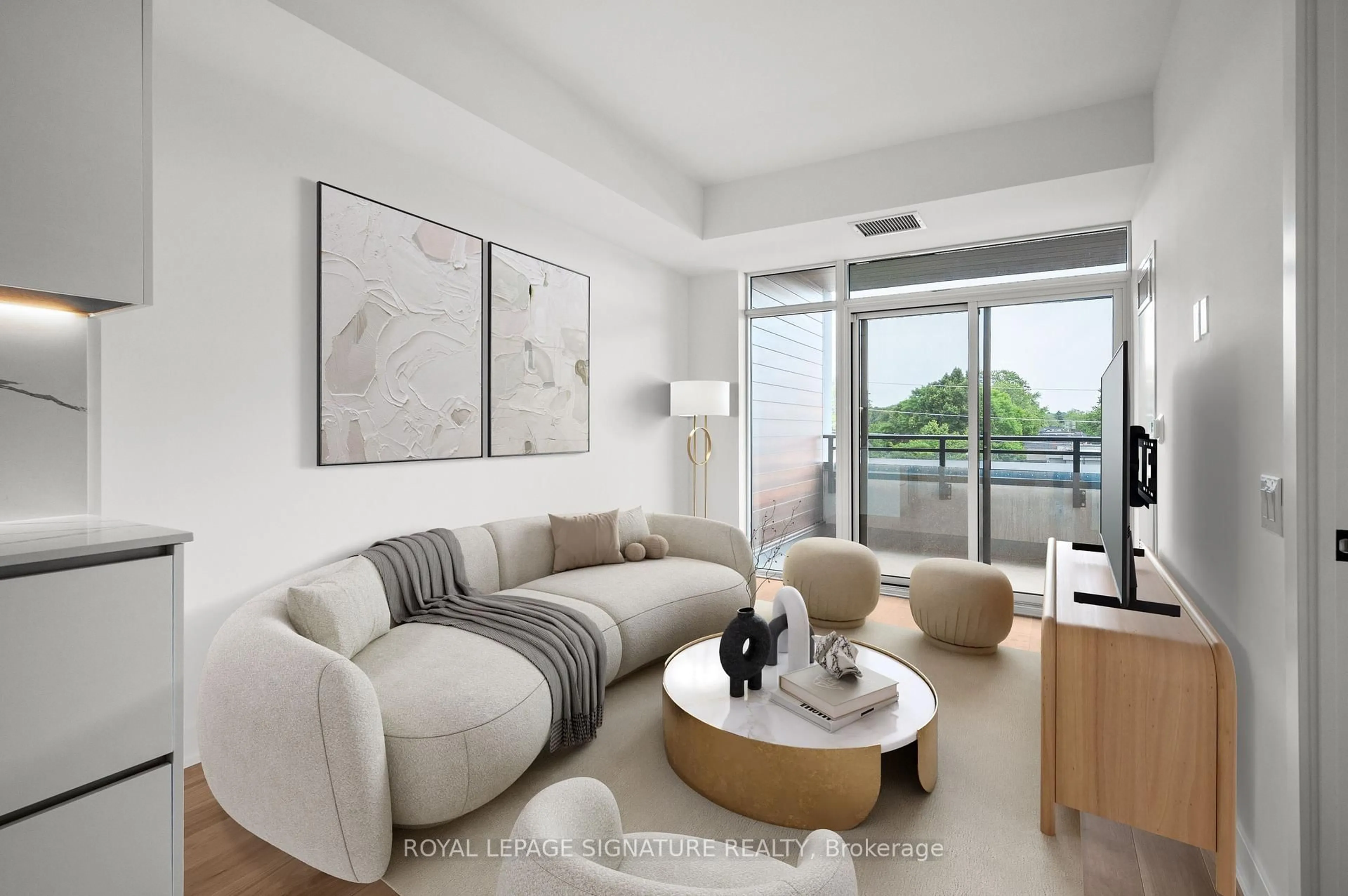 Living room with furniture, unknown for 1285 Queen St #402, Toronto Ontario M4L 1C2