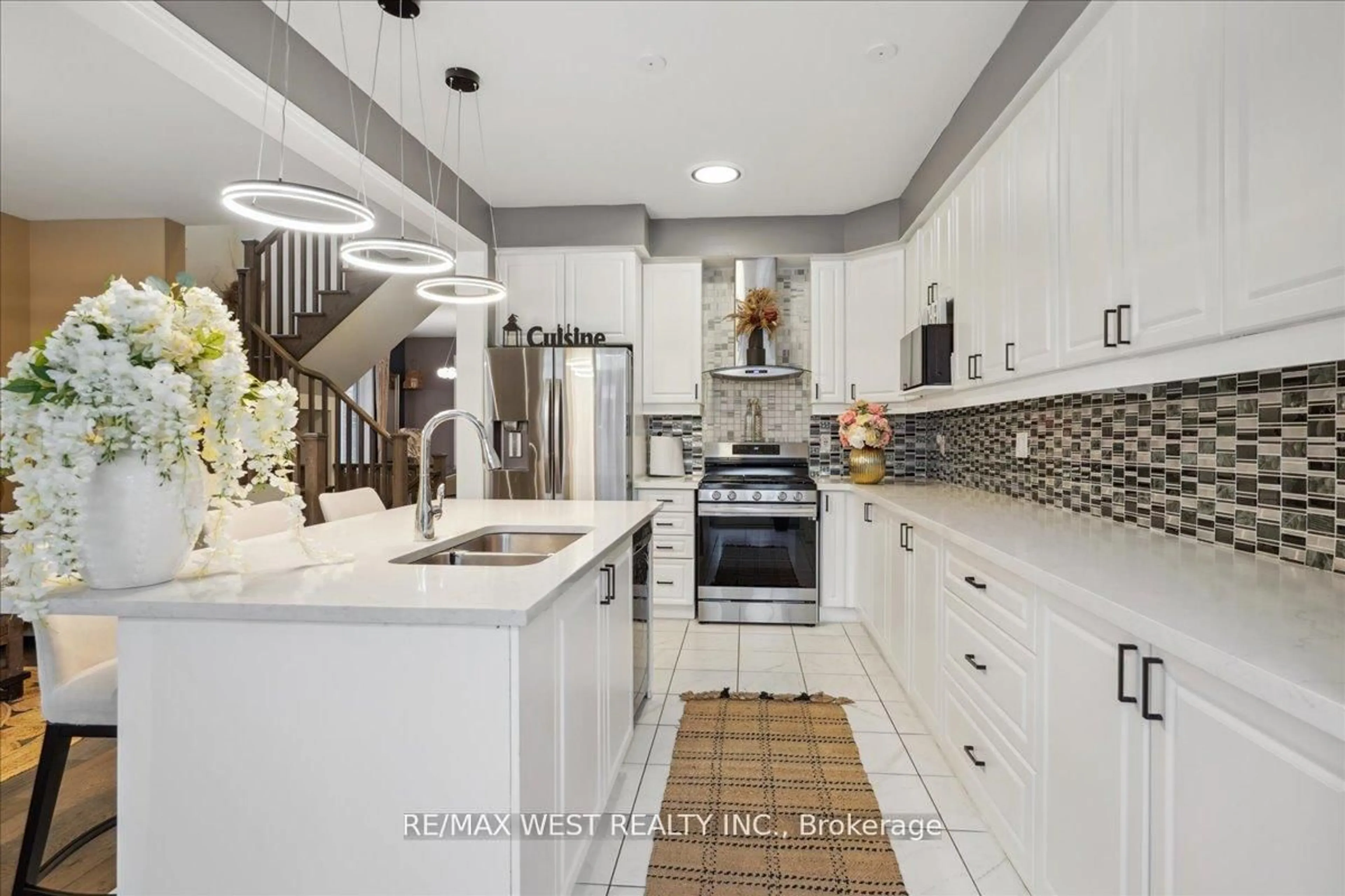 Contemporary kitchen, ceramic/tile floor for 120 Westfield Dr, Whitby Ontario L1P 0G1