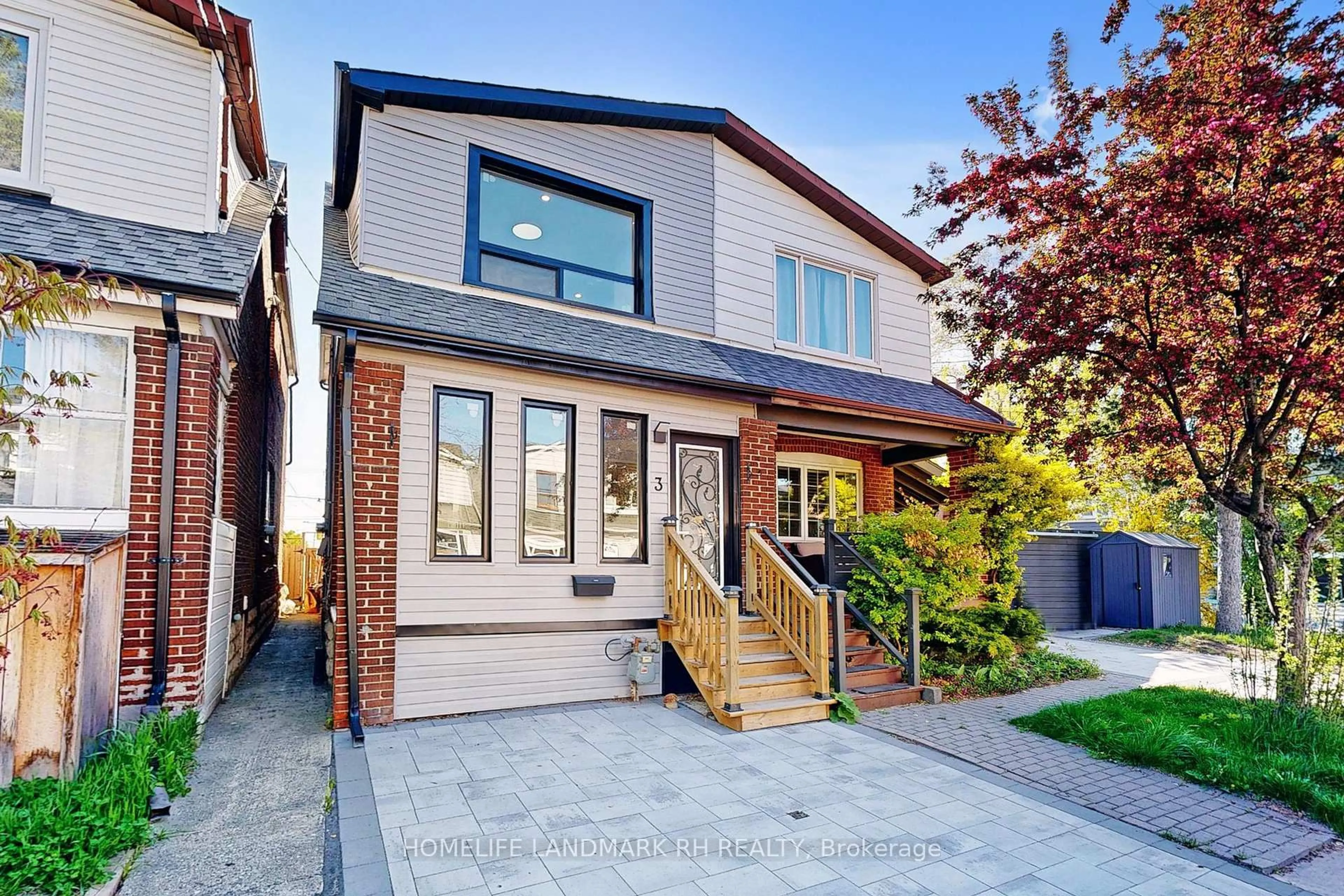 Home with brick exterior material, street for 3 Marigold Ave, Toronto Ontario M4M 3B1