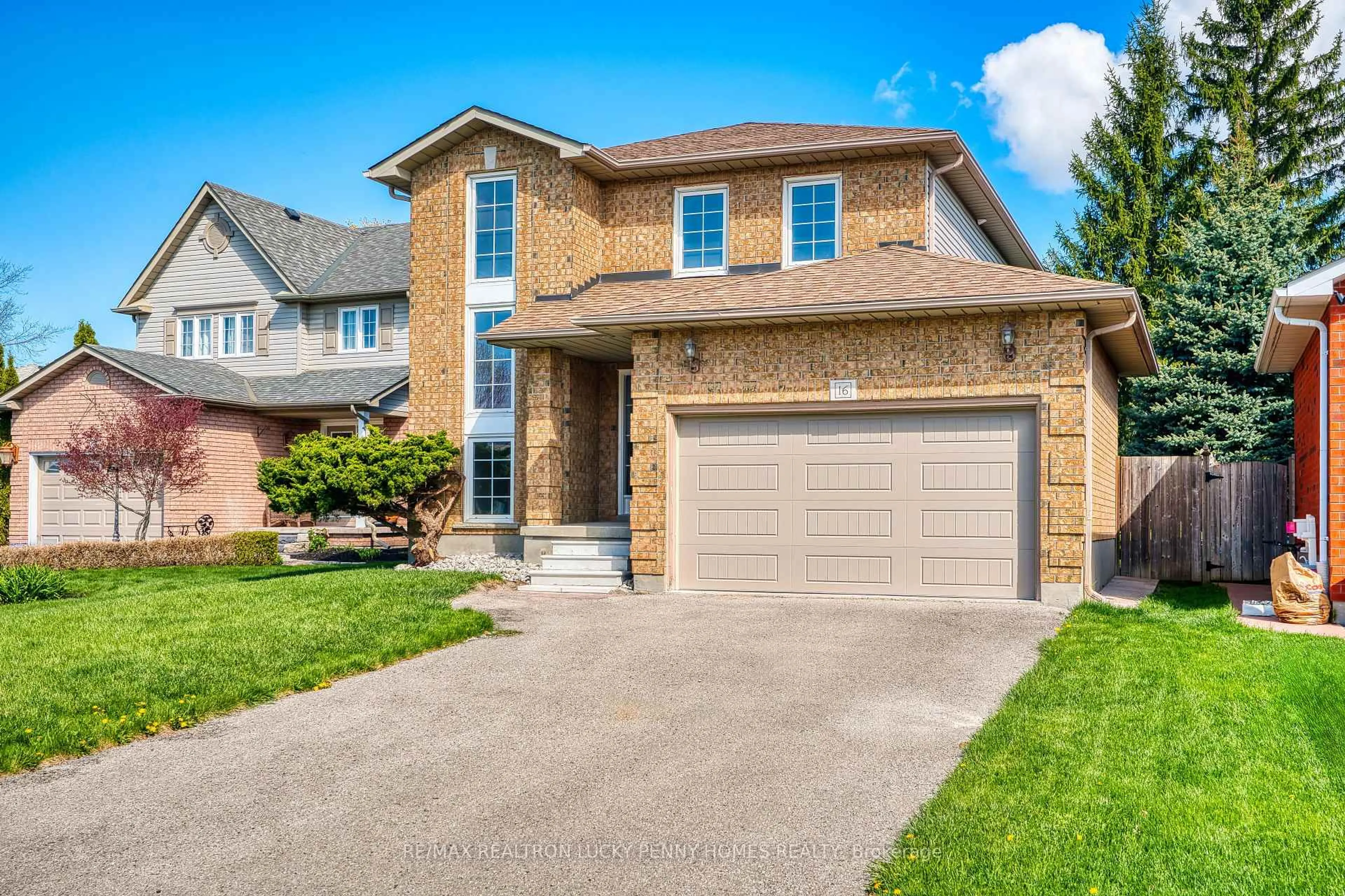 Home with brick exterior material, street for 16 WABBOKISH Crt, Clarington Ontario L1E 2X6