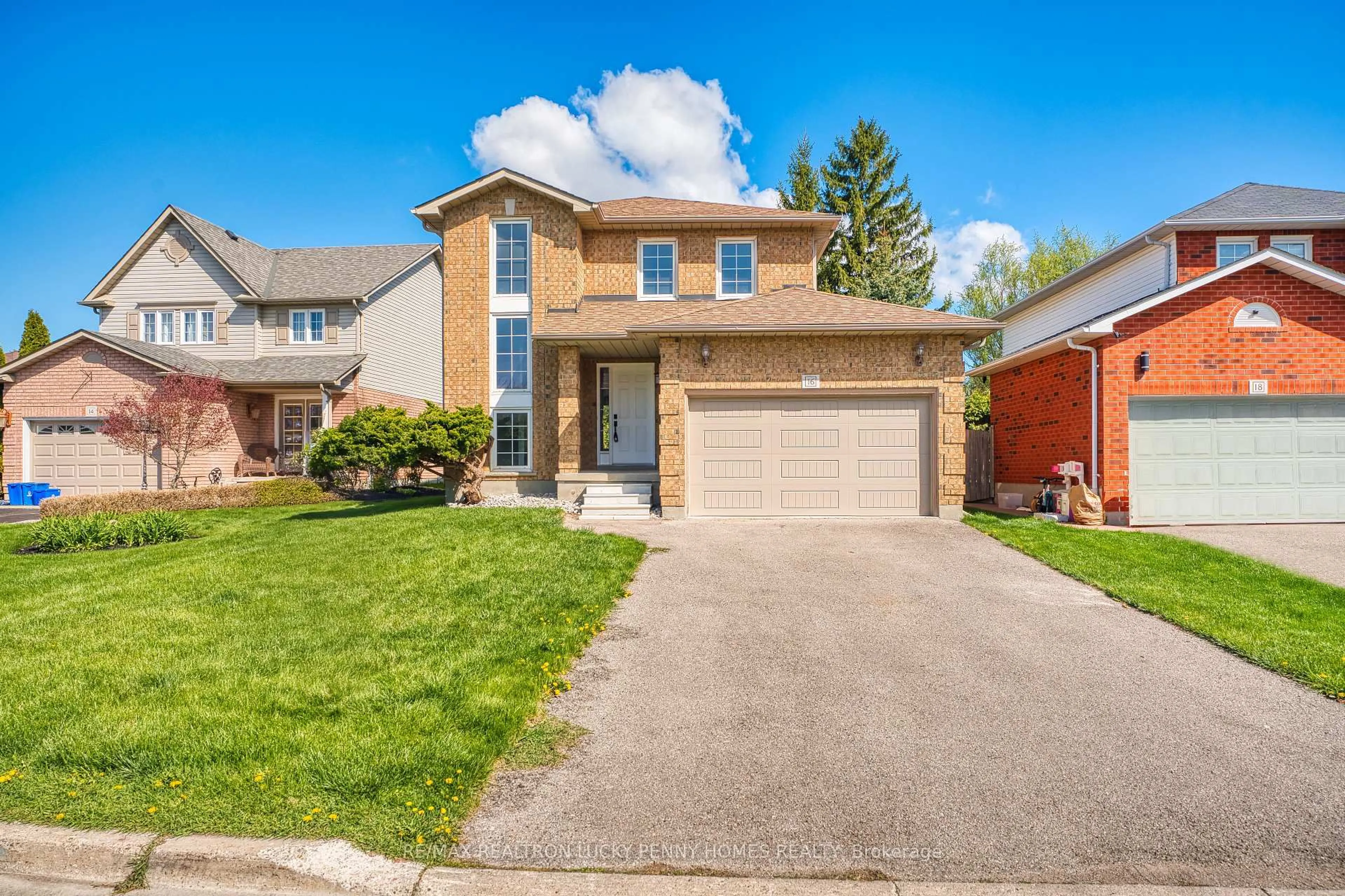 Home with brick exterior material, street for 16 WABBOKISH Crt, Clarington Ontario L1E 2X6