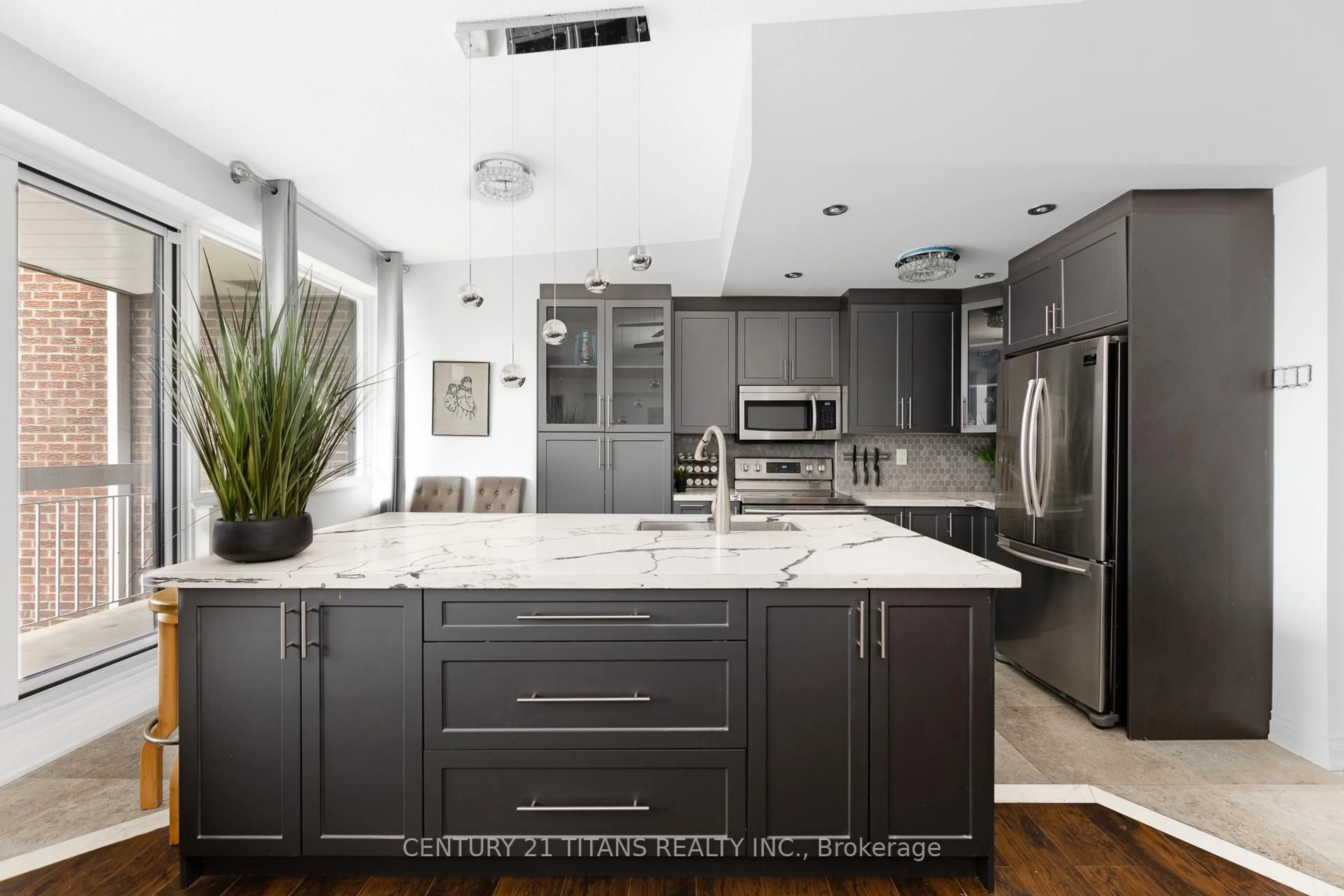 Contemporary kitchen, ceramic/tile floor for 4064 Lawrence Ave #501, Toronto Ontario M1E 4V6