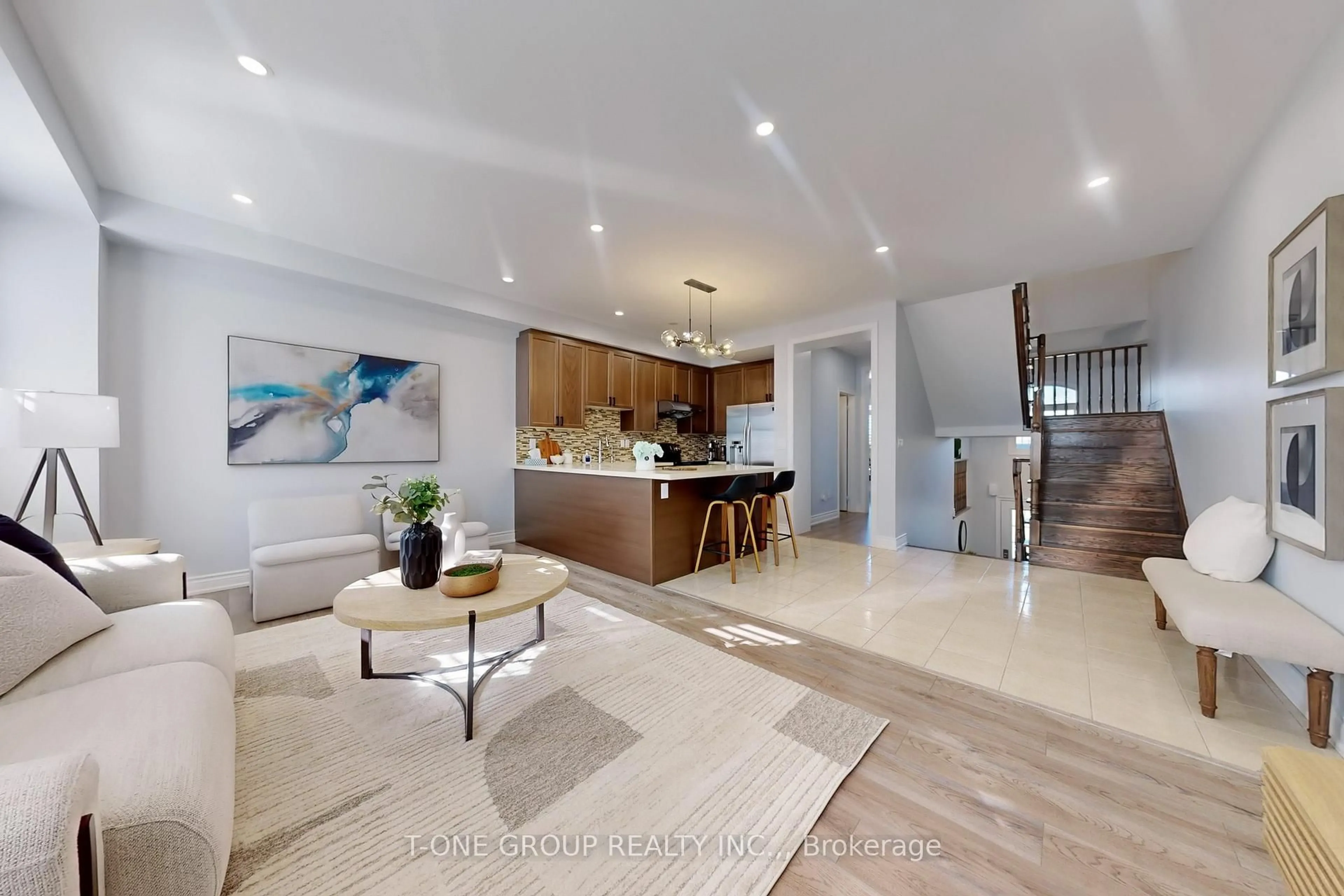 Open concept kitchen, ceramic/tile floor for 37 Quarrie Lane, Ajax Ontario L1T 0N1