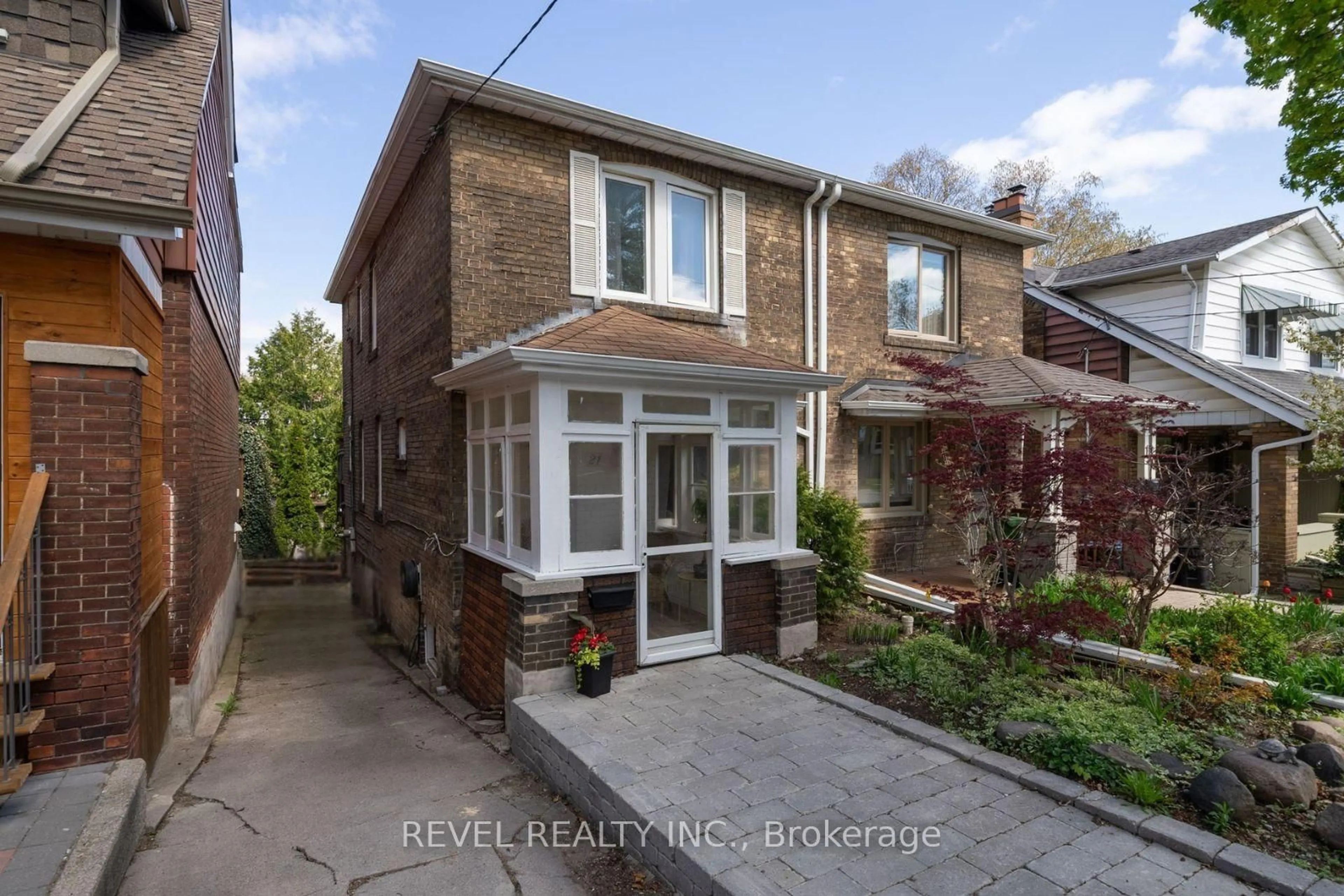 Home with brick exterior material, street for 21 Aldridge Ave, Toronto Ontario M4C 3W3
