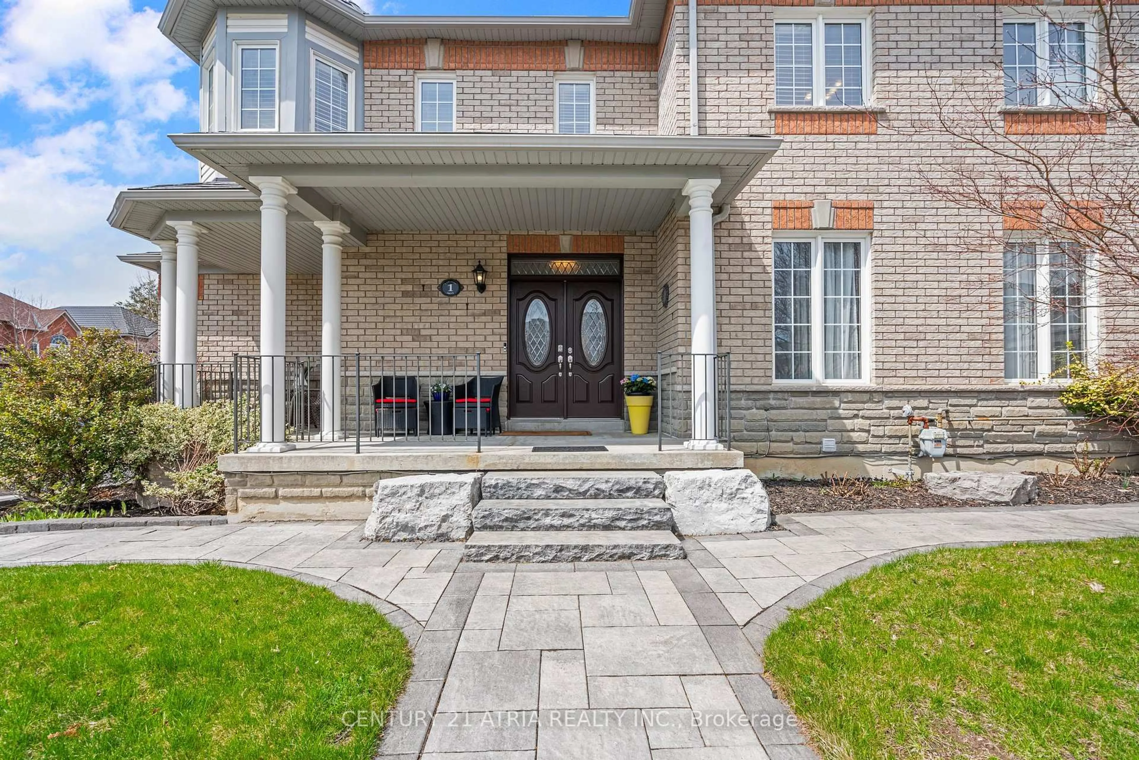 Home with brick exterior material, street for 1 Carlinds Dr, Whitby Ontario L1R 3C2