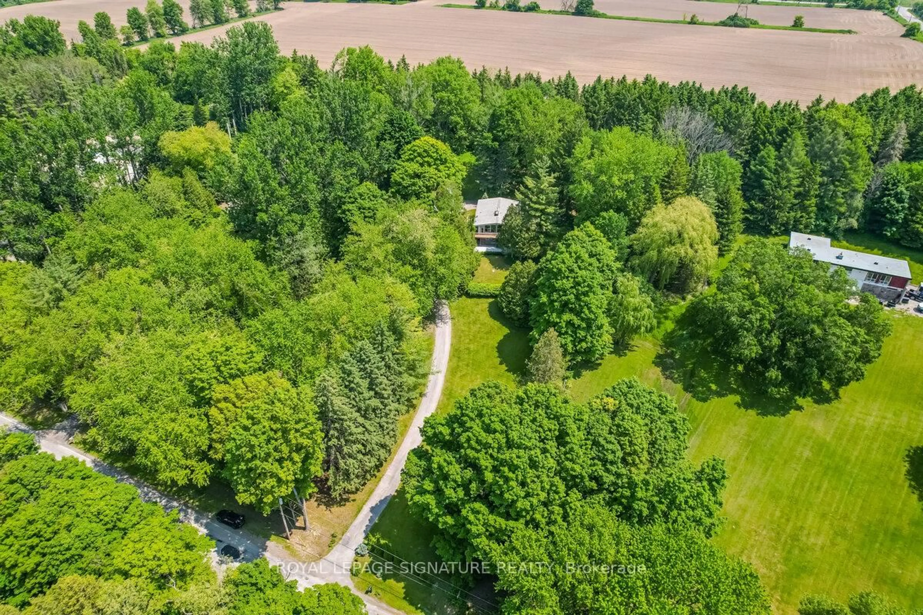 A pic from outside/outdoor area/front of a property/back of a property/a pic from drone, forest/trees view for 3225 Greenwood Rd, Pickering Ontario L1X 0J3