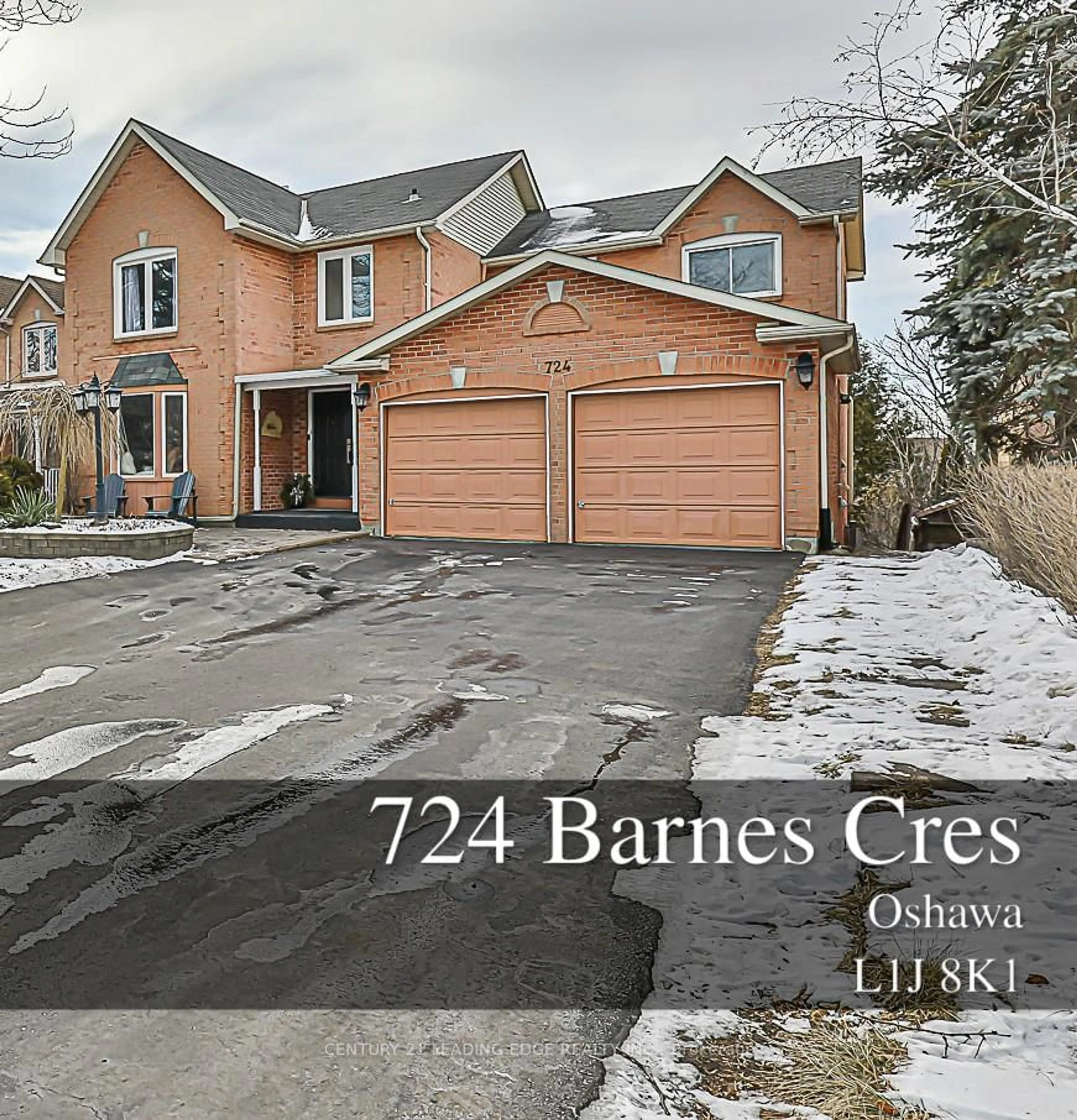 Home with brick exterior material, street for 724 Barnes Cres, Oshawa Ontario L1J 8K1