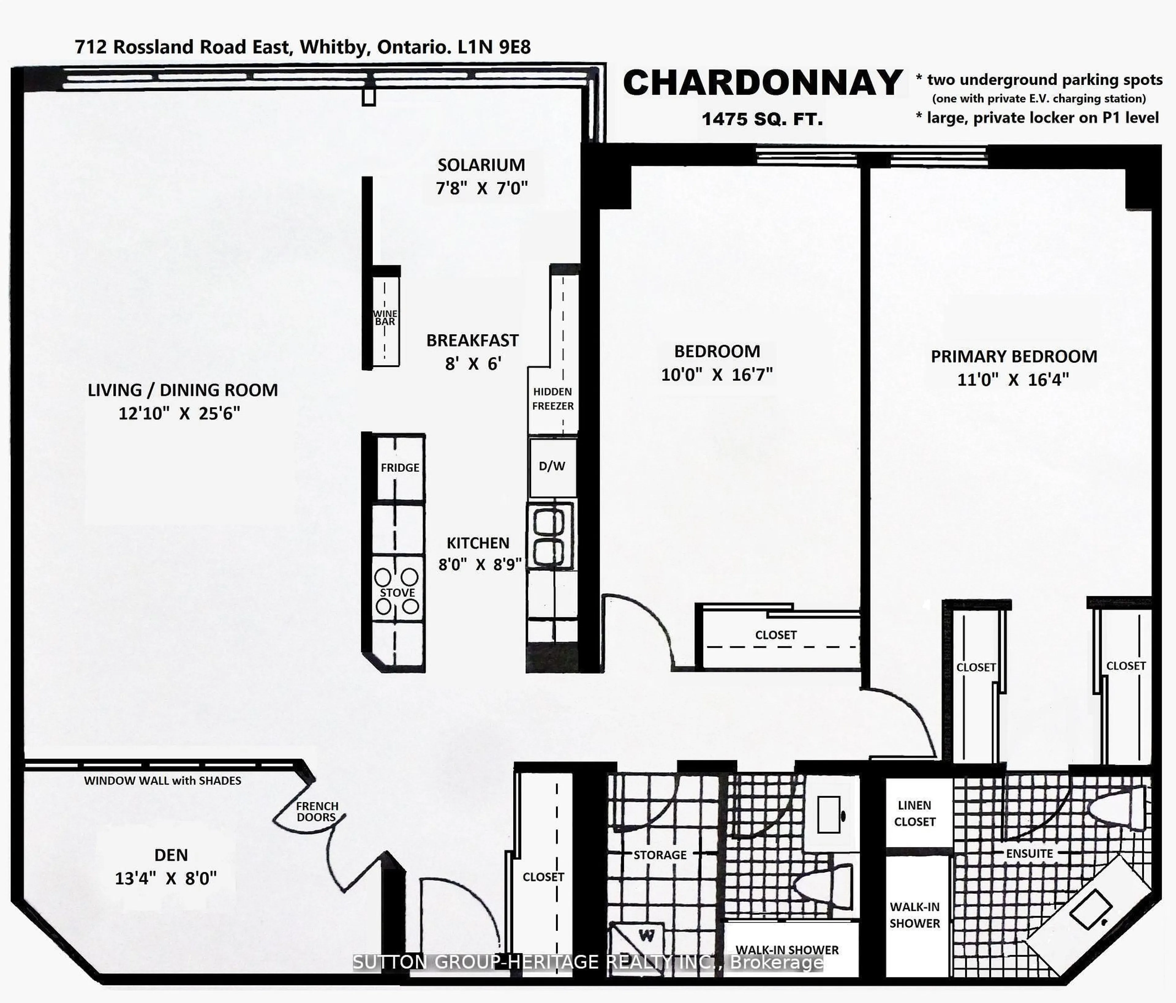 Floor plan for 712 Rossland Rd #1206, Whitby Ontario L1N 9E8