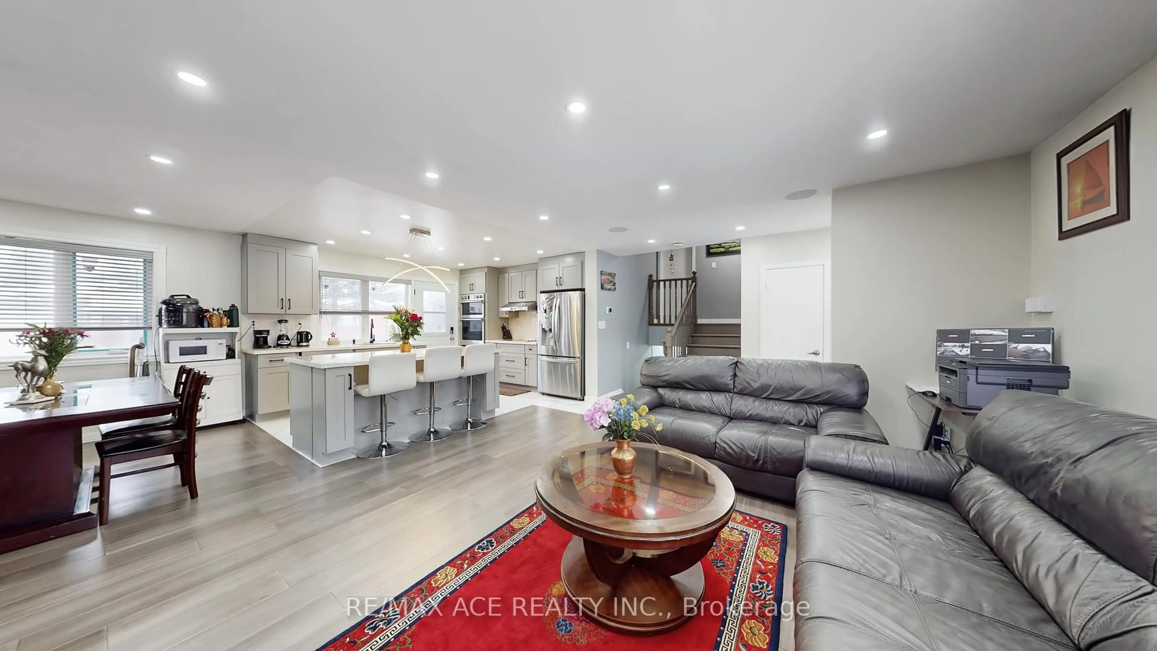 Open concept kitchen, ceramic/tile floor for 1771 Pharmacy Ave, Toronto Ontario M1T 1H4