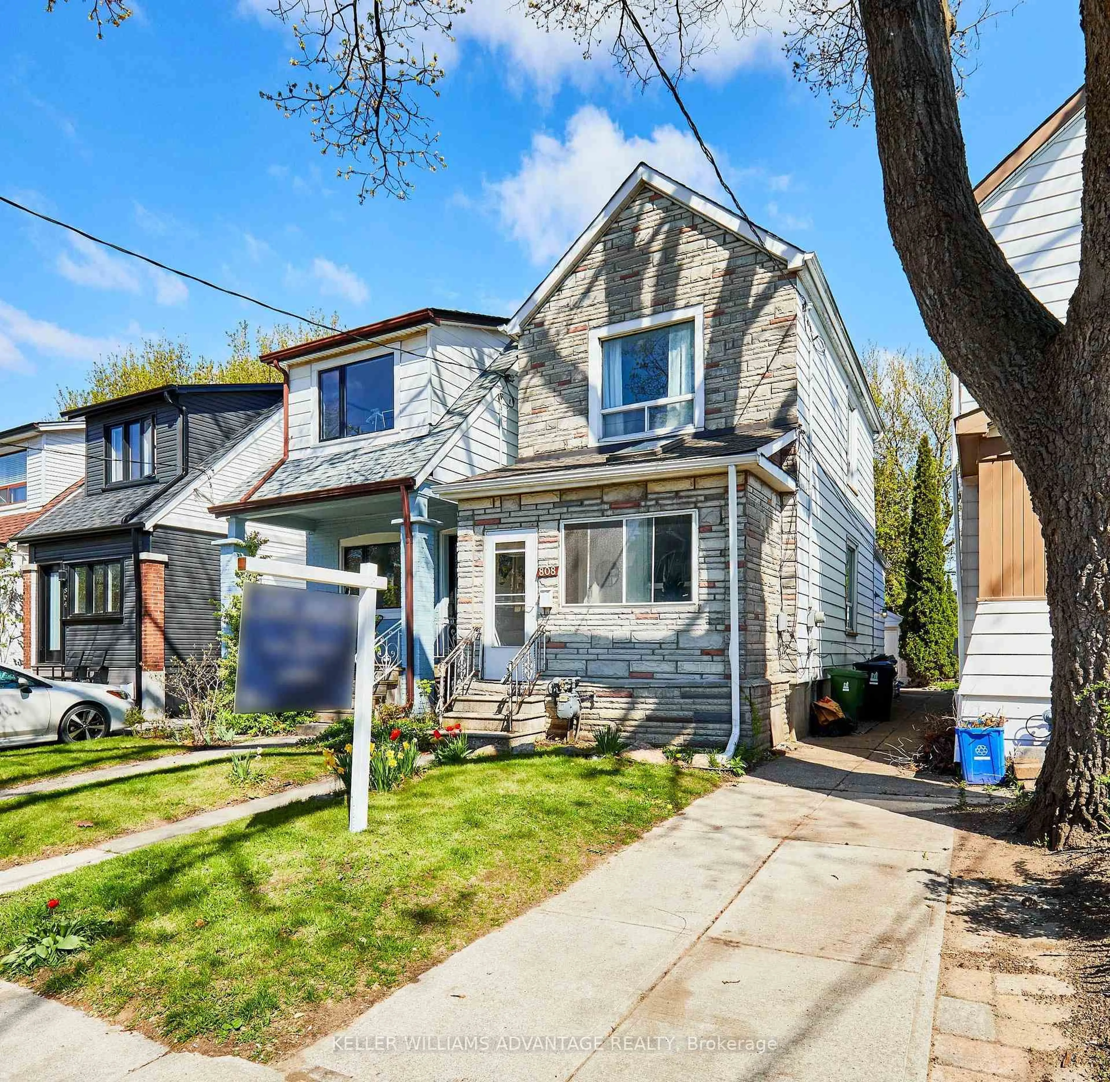 Home with brick exterior material, street for 808 Sammon Ave, Toronto Ontario M4C 2E8