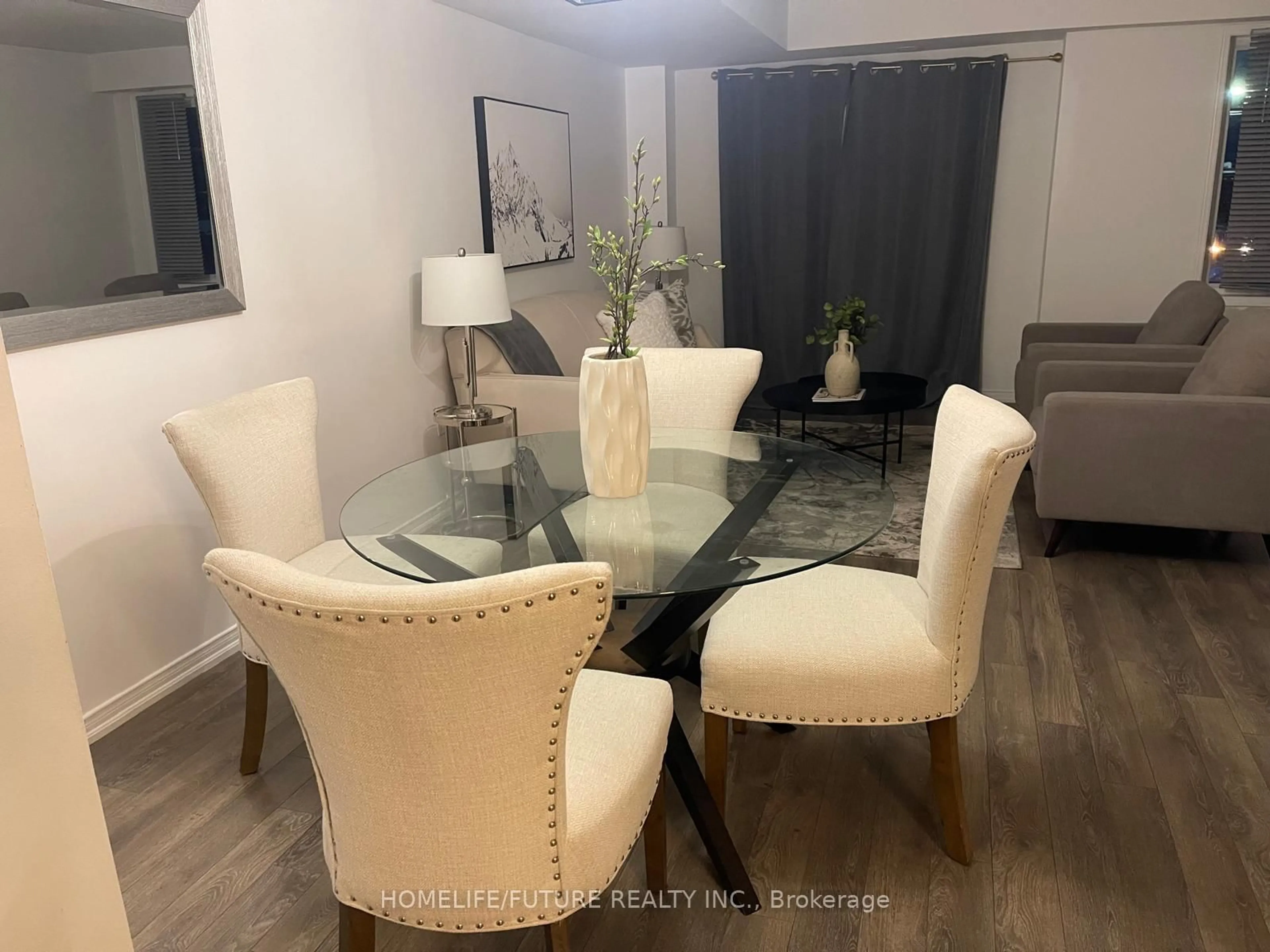 Dining room, wood/laminate floor for 15 Filly Path #446, Oshawa Ontario L1L 0K8