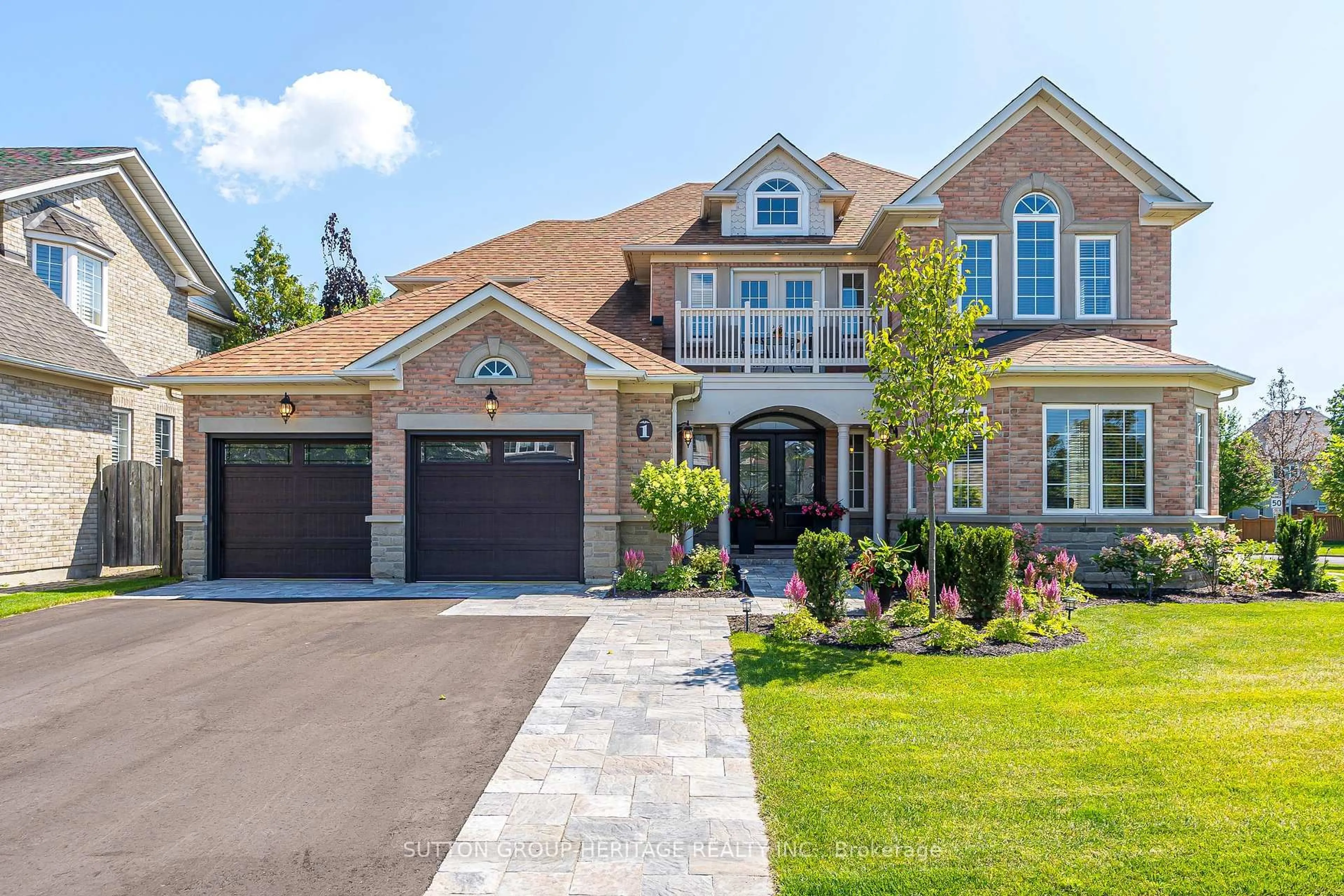 Home with brick exterior material, street for 1 Mackey Dr, Whitby Ontario L1P 1P5