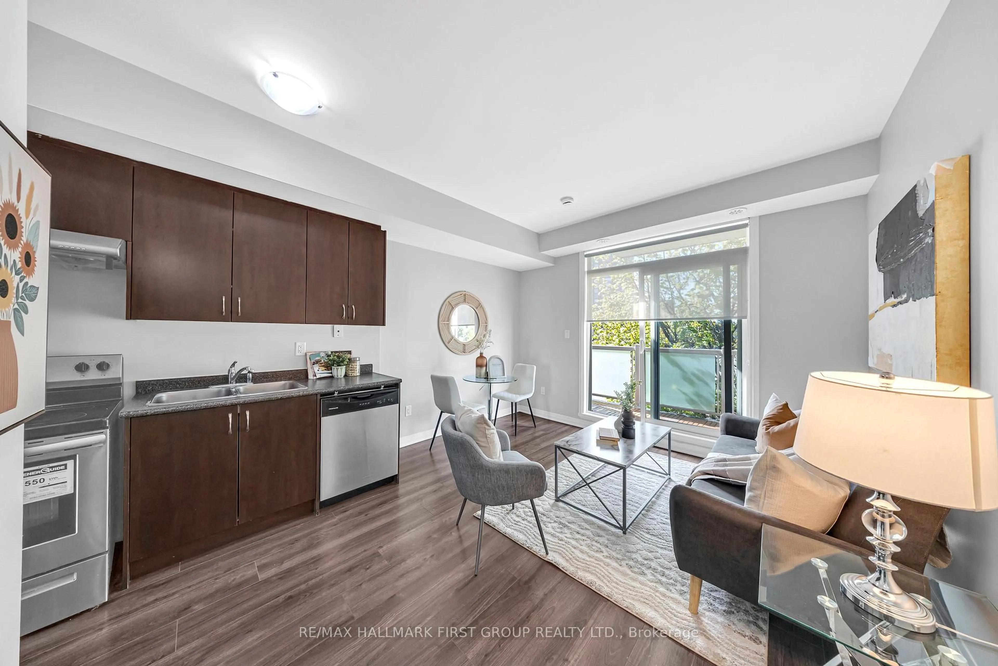 Open concept kitchen, wood/laminate floor for 1361 Neilson Rd #48, Toronto Ontario M1B 0C6