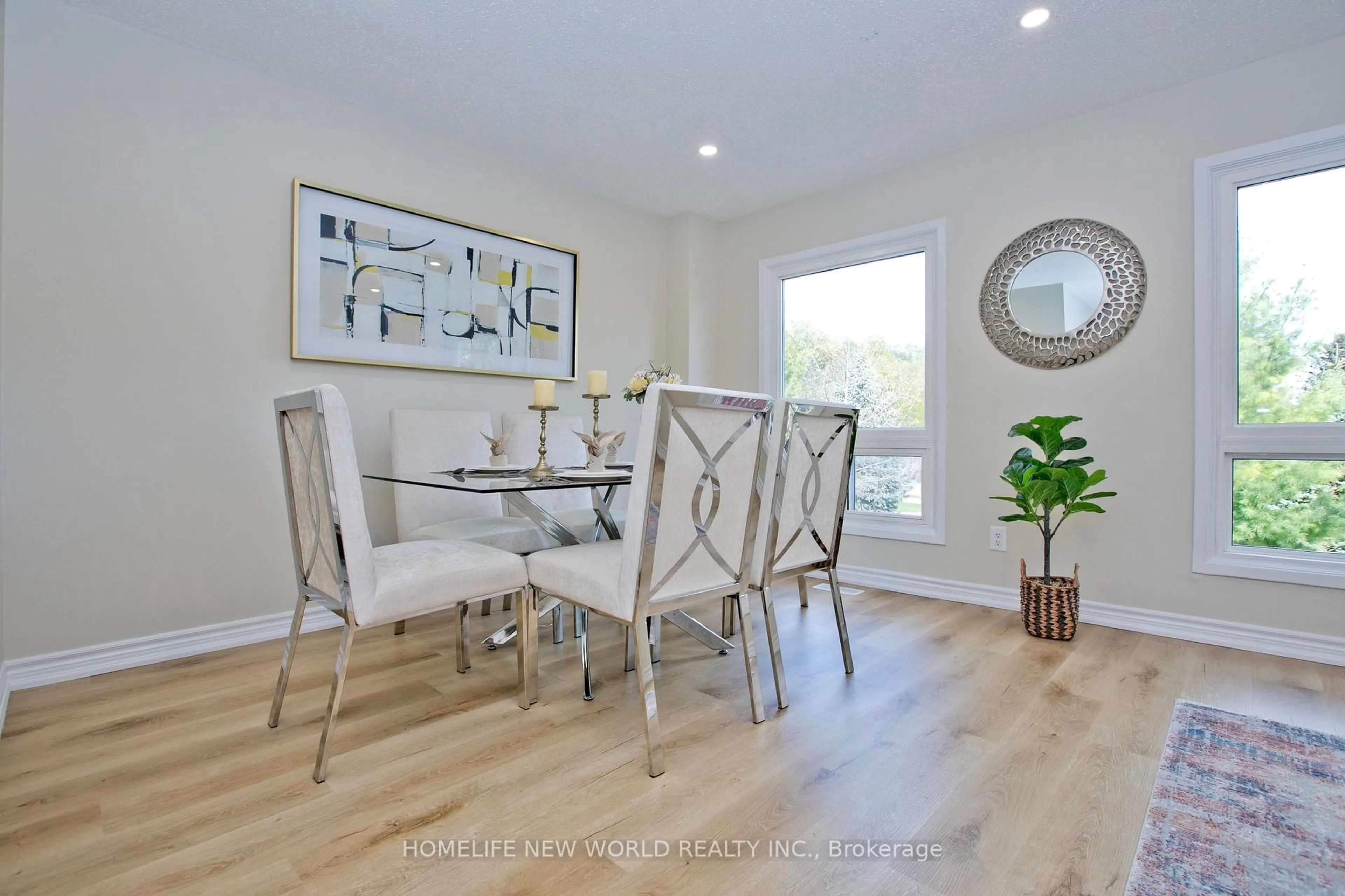 Dining room, wood/laminate floor for 98 Seamist Cres, Toronto Ontario M1V 3K4