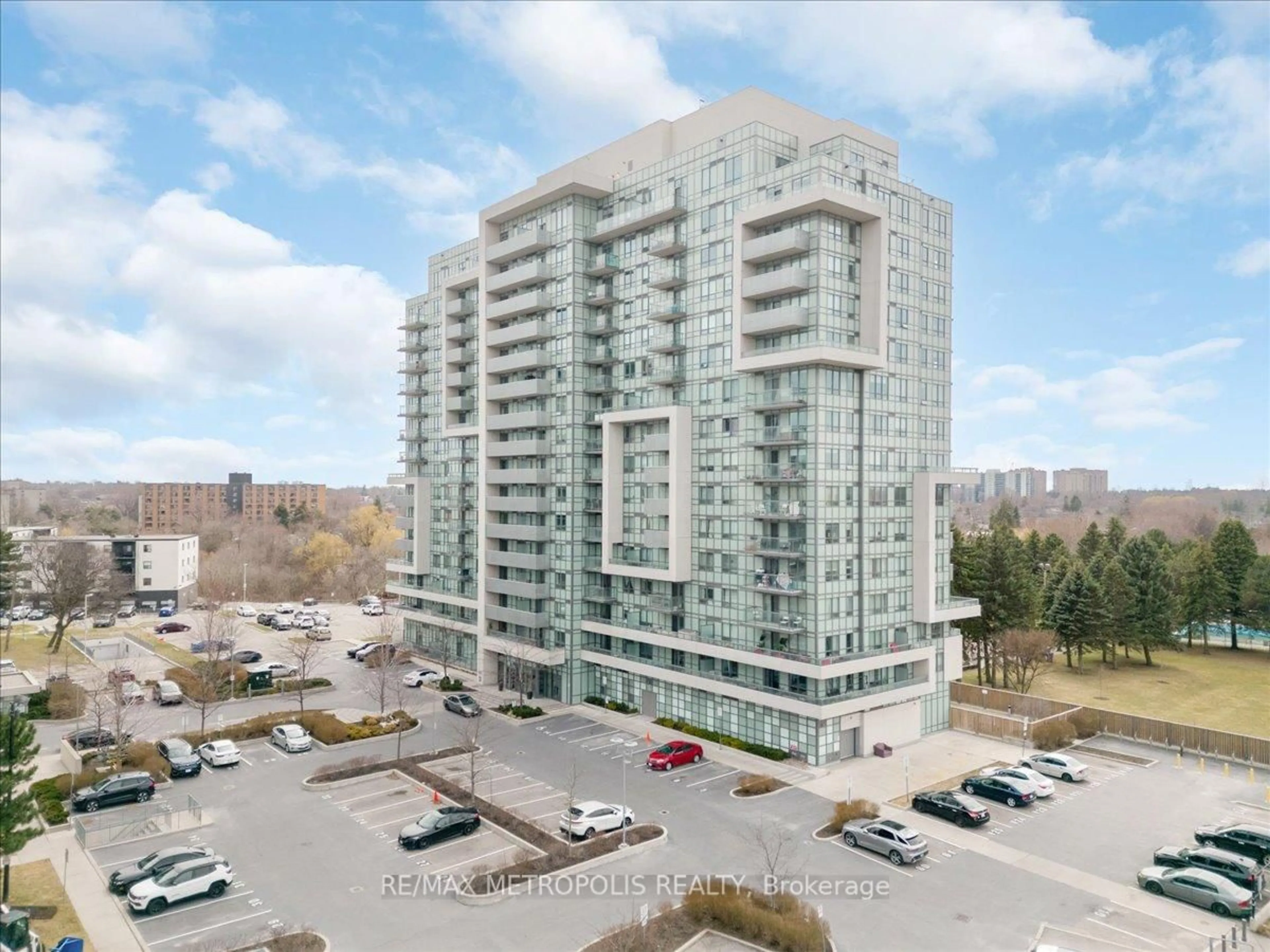 A pic from outside/outdoor area/front of a property/back of a property/a pic from drone, building for 1346 Danforth Rd #506, Toronto Ontario M1J 0A9