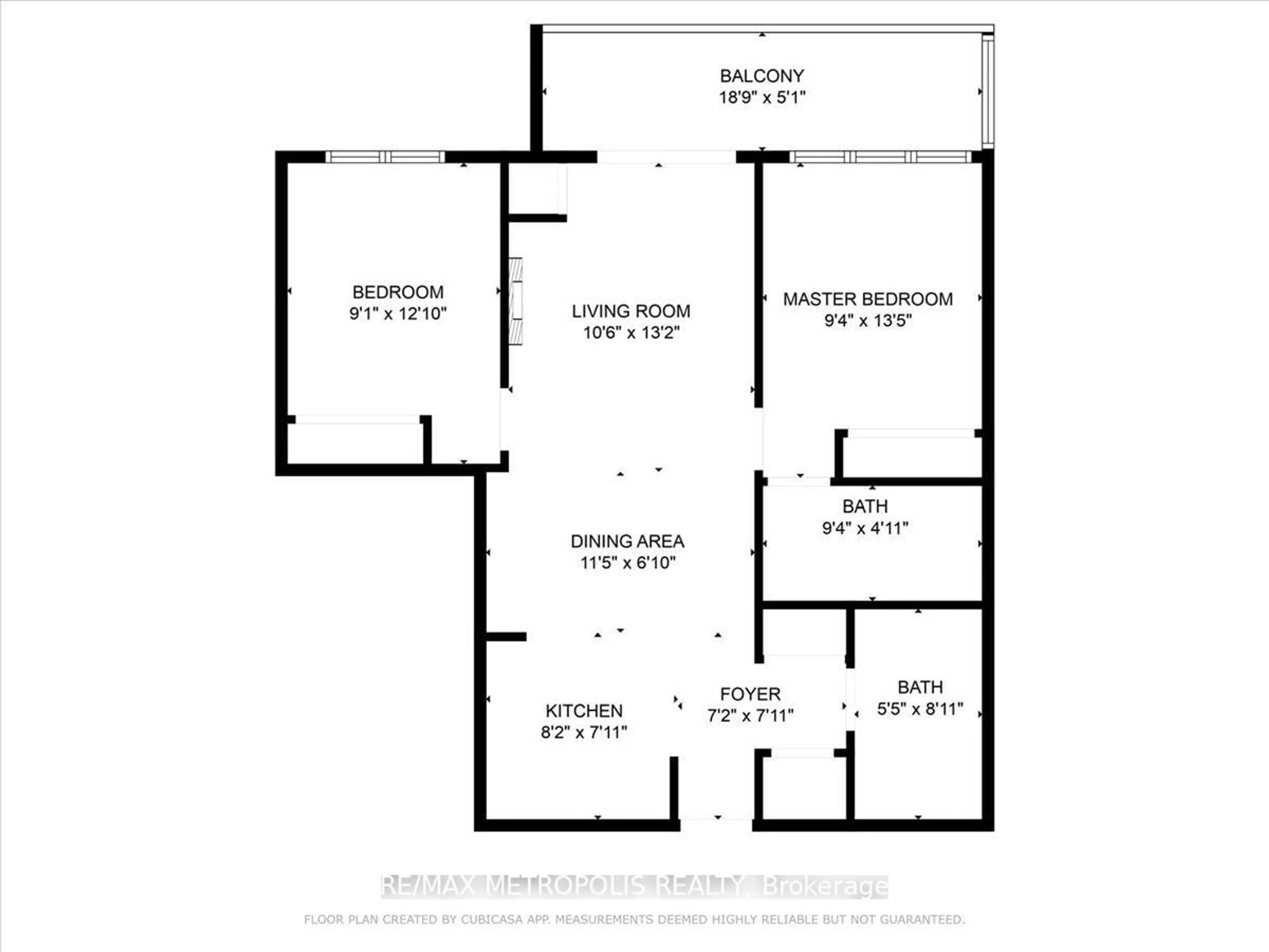 Floor plan for 1346 Danforth Rd #506, Toronto Ontario M1J 0A9