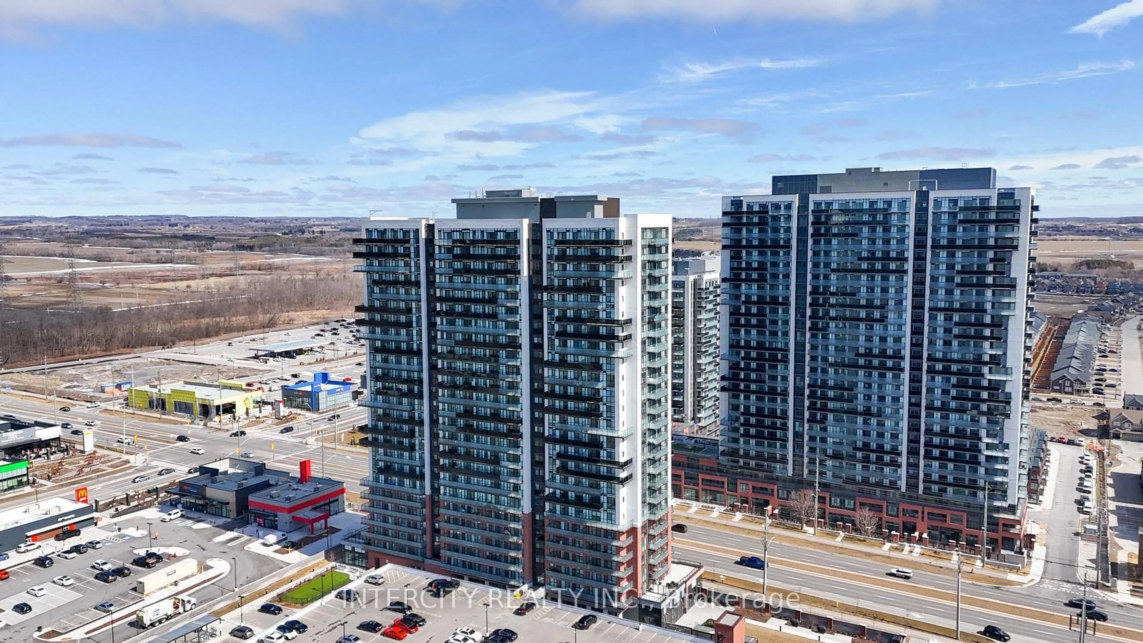 A pic from outside/outdoor area/front of a property/back of a property/a pic from drone, city buildings view from balcony for 2550 Simcoe St #1207, Oshawa Ontario L1L 0R5