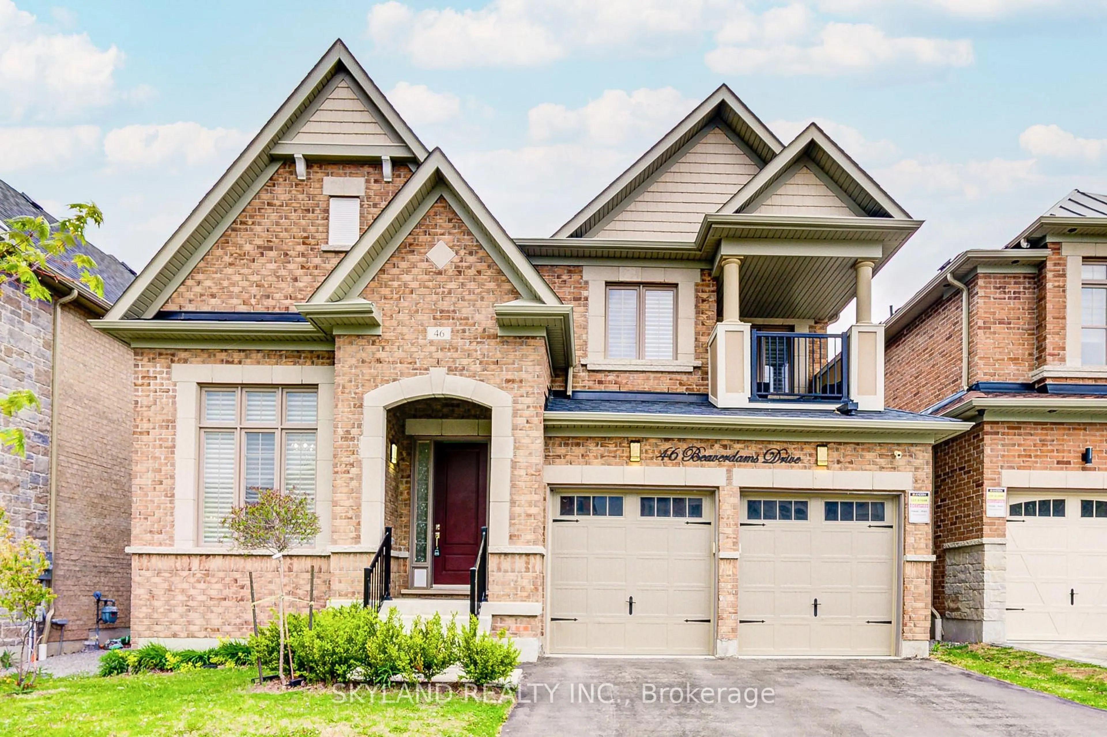Home with brick exterior material, street for 46 Beaverdams Dr, Whitby Ontario L1P 0C7