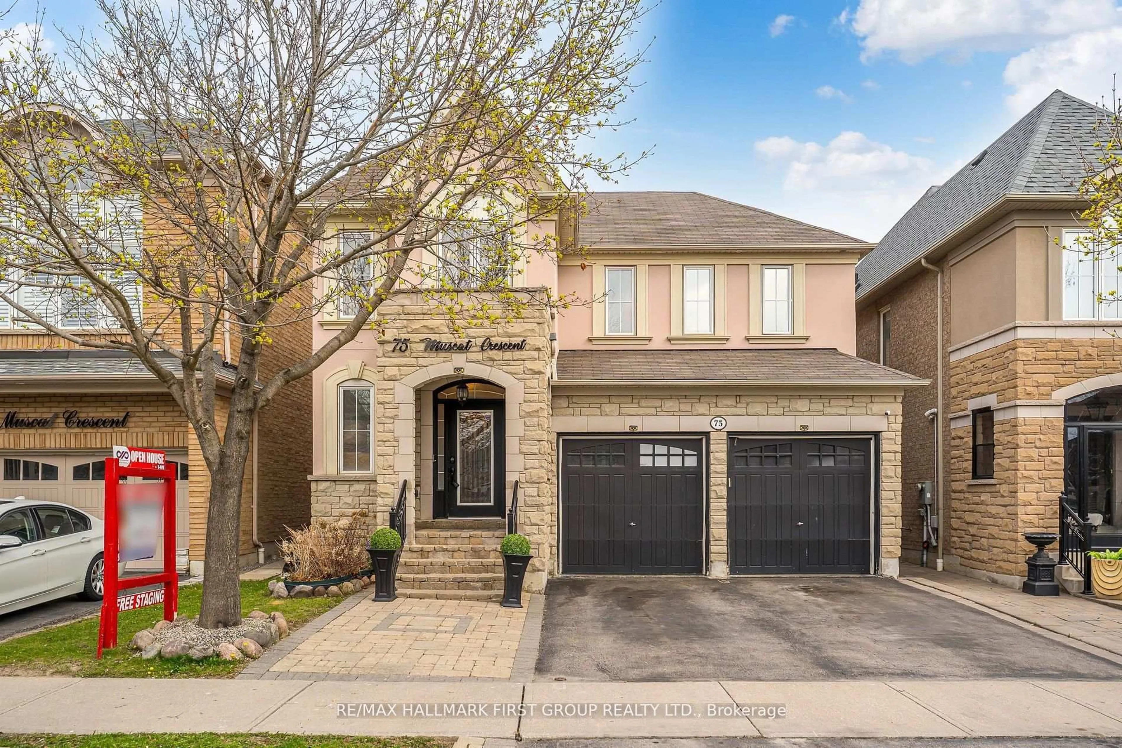 Home with brick exterior material, street for 75 Muscat Cres, Ajax Ontario L1Z 0B8