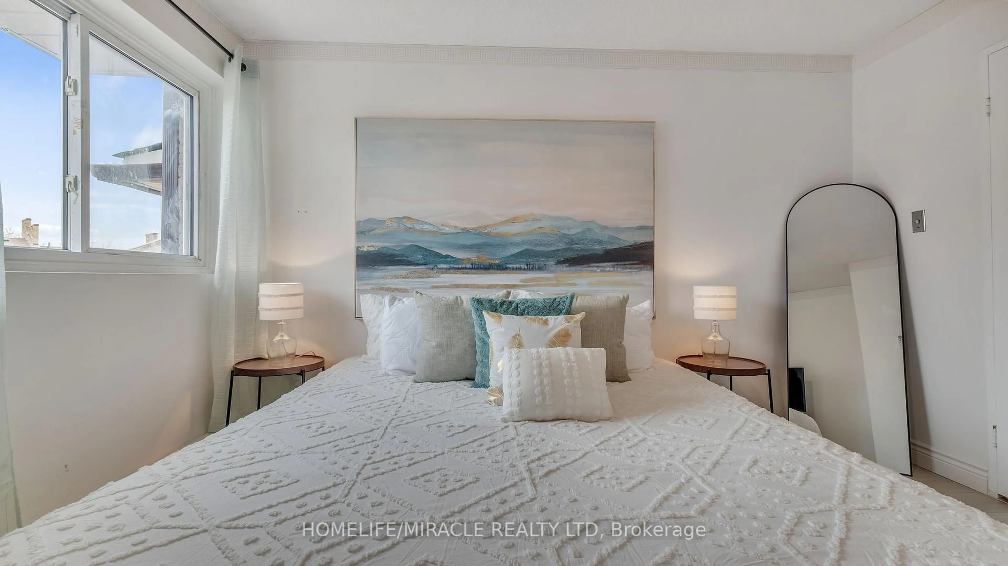 Bedroom with bed, unknown for 91 Muir Dr #54, Toronto Ontario M1M 3T7