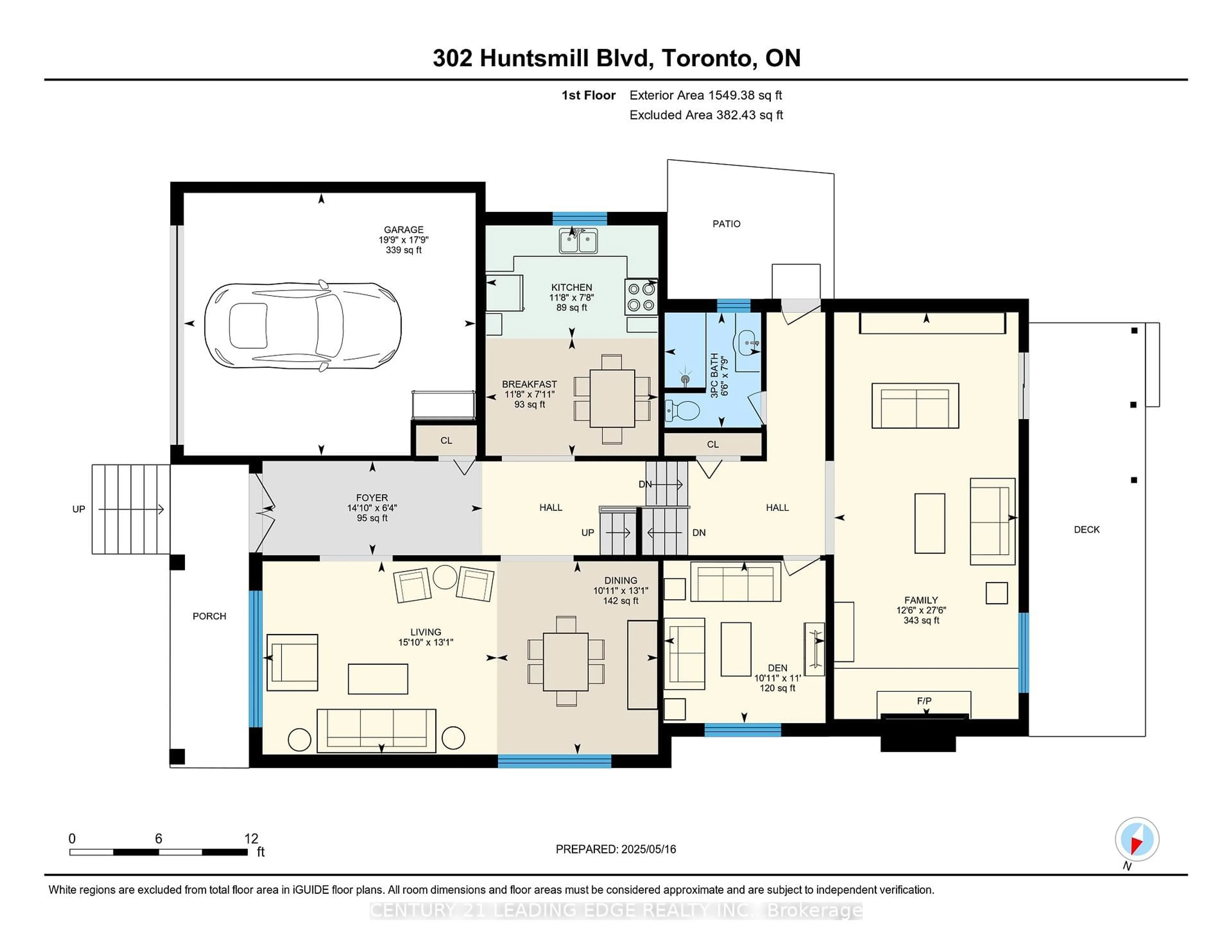 Floor plan for 302 Huntsmill Blvd, Toronto Ontario M1W 3C8